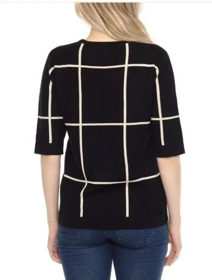 Wrapper Women’s Elbow Sleeve Sweater, Black, Size M