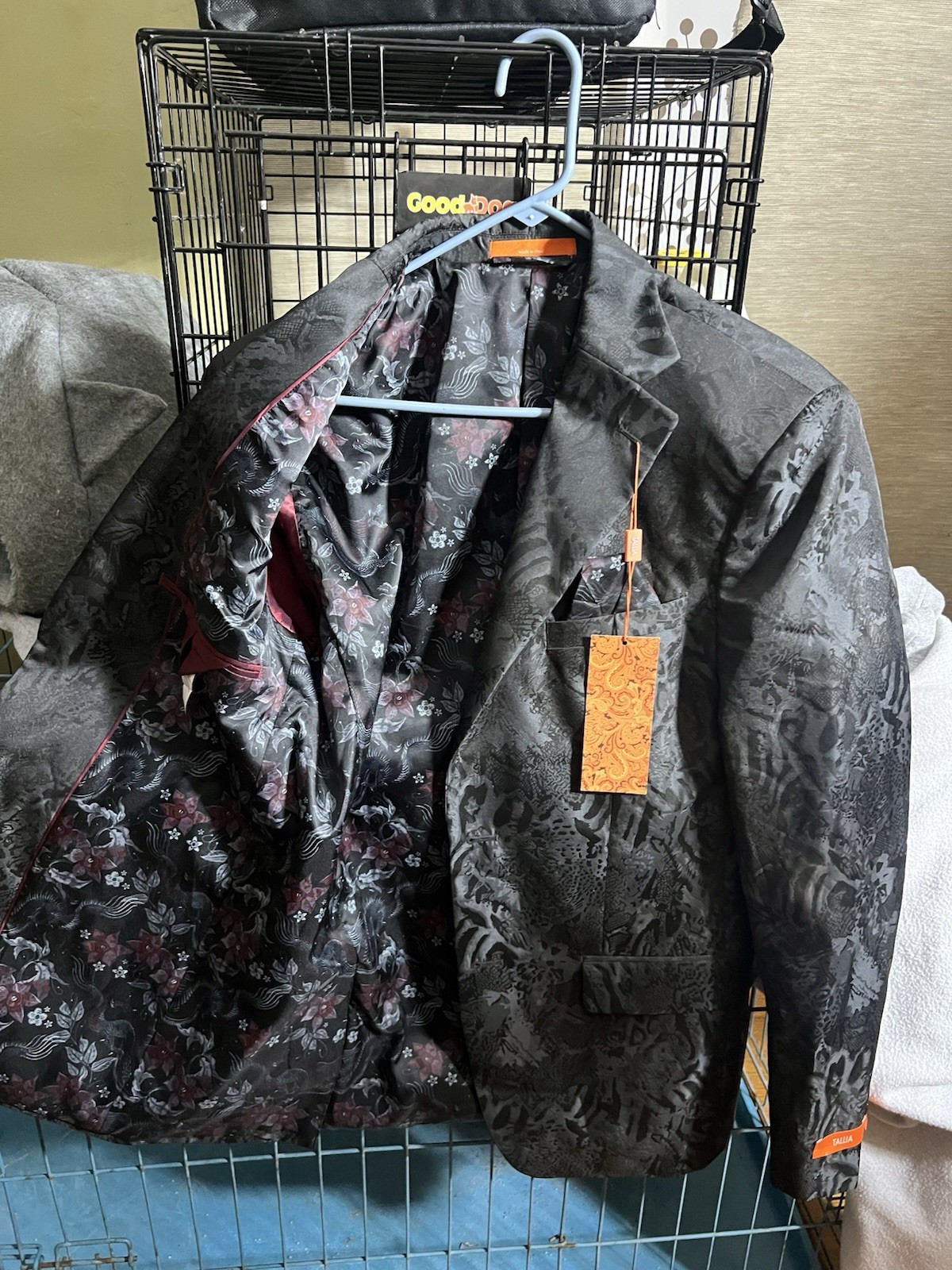 Tallia Runway Collection Men’s Slim Fit Paisley Floral Blazer NEW Old Stock