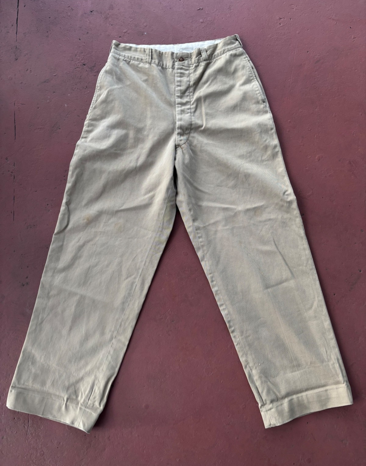 Korean War Era 1950’s Military Cotton Khaki Trousers 30×30″ US Army chinos