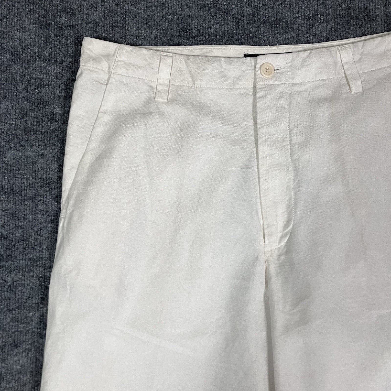 Banana Republic Dawson Men’s Linen Cotton Pants 35×34 Tan Straight Flat Front