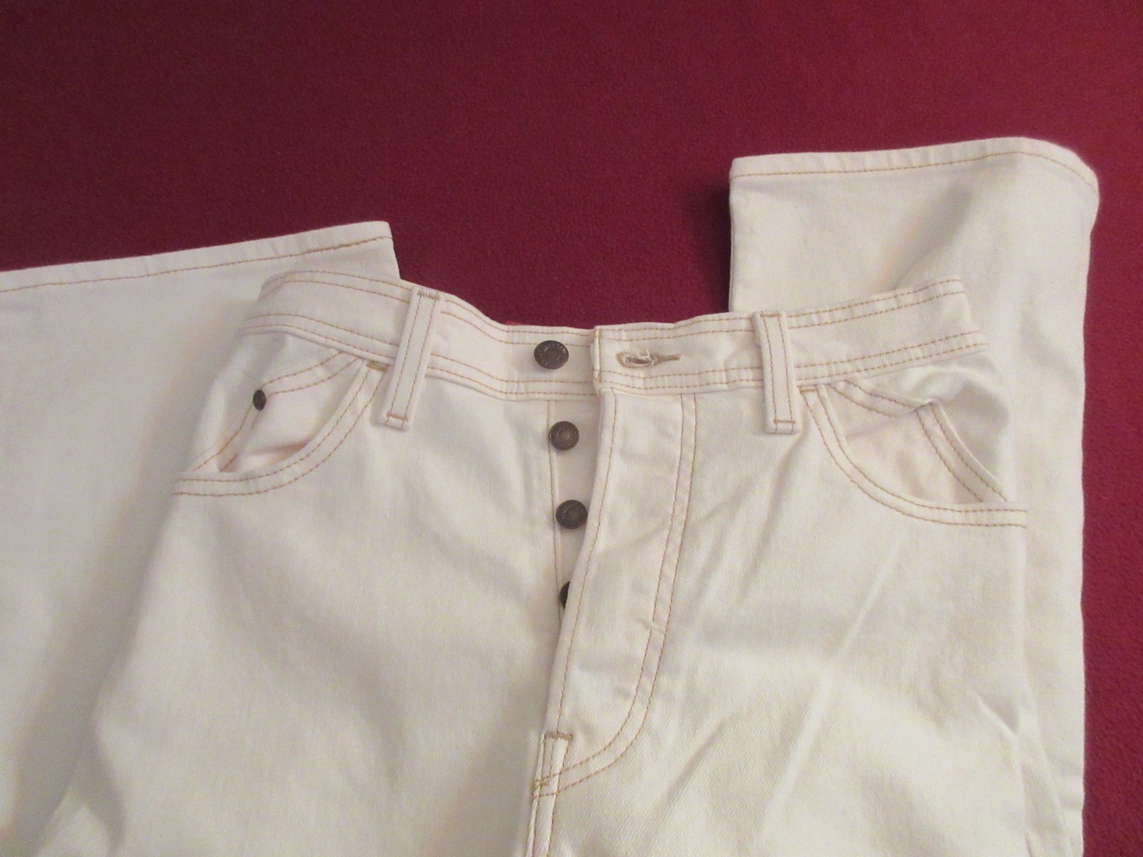 Levis Jeans Women White Denim Ribcage Straight Ankle 27”x27” New w/TGS