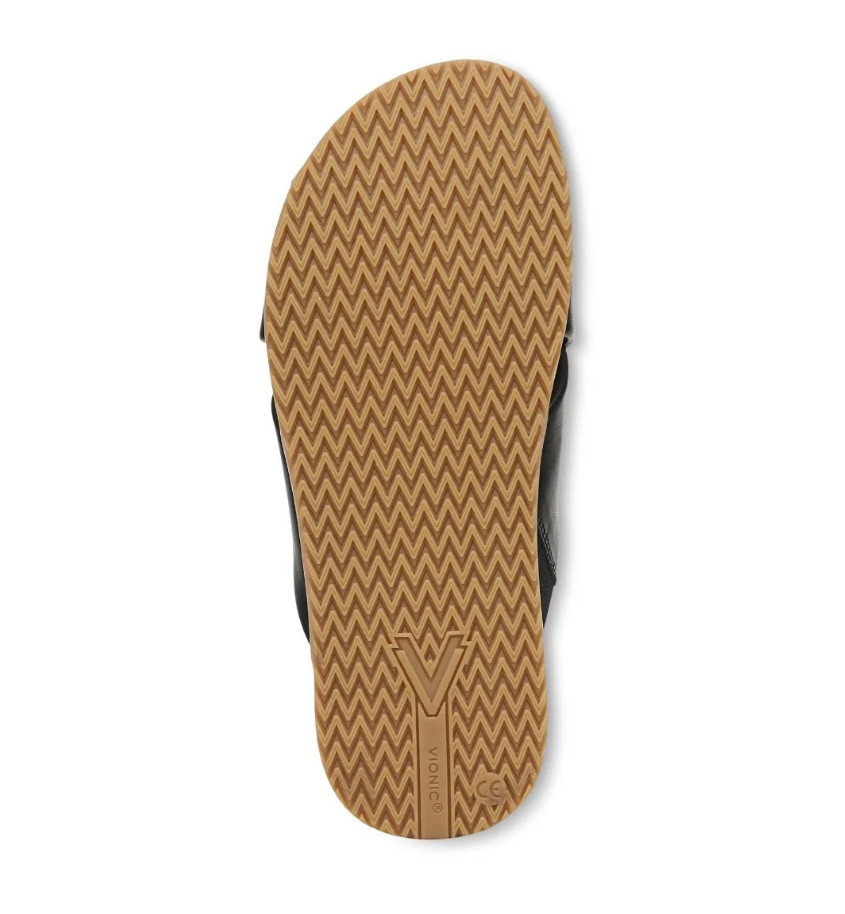 VIONICS Etna Slide Sandal – Black Leather NEW