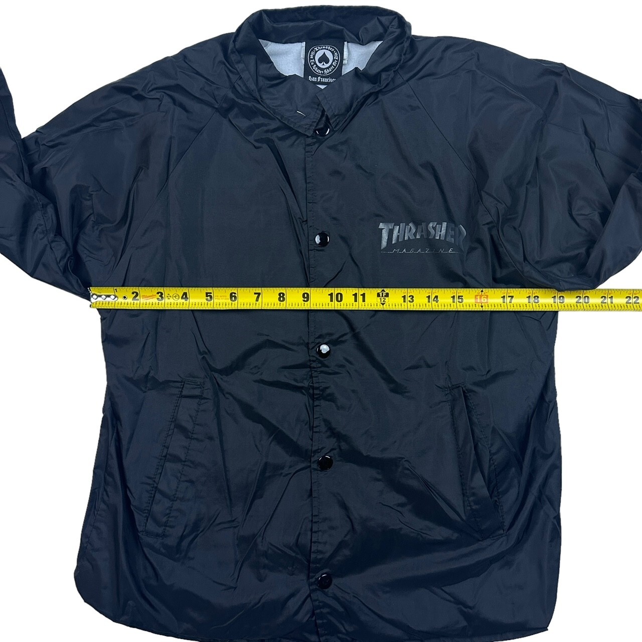 VTG Thrasher Skateboards “Skate and Destroy” Men’s Windbreaker Black • Small