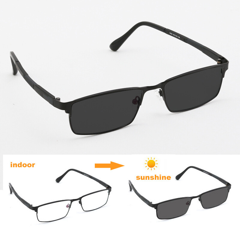 New Men’s Photochromic Gray Single Vision Reading Glasses Sunglasses +1.00~+4.00