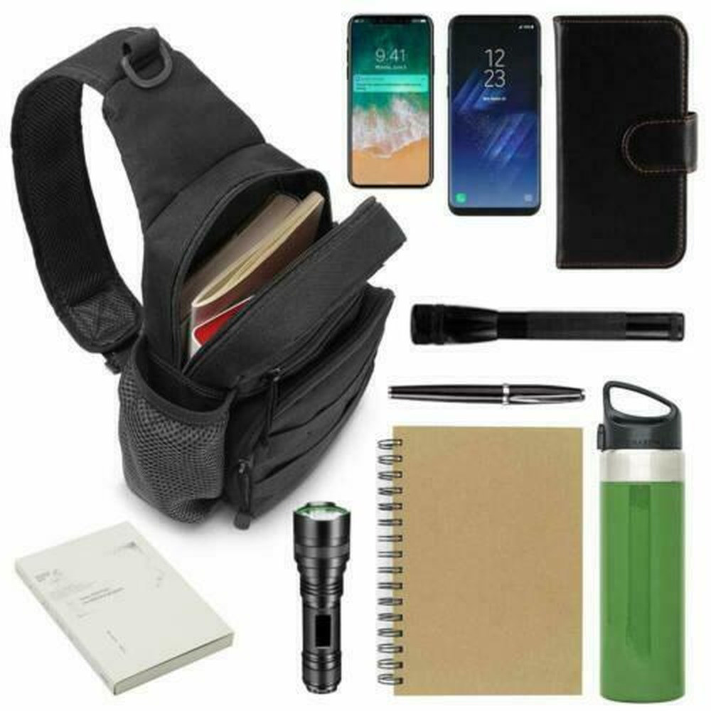 Mens Military Tactical Molle Chest Pack Backpack Sling Shoulder Crossbody Bag US