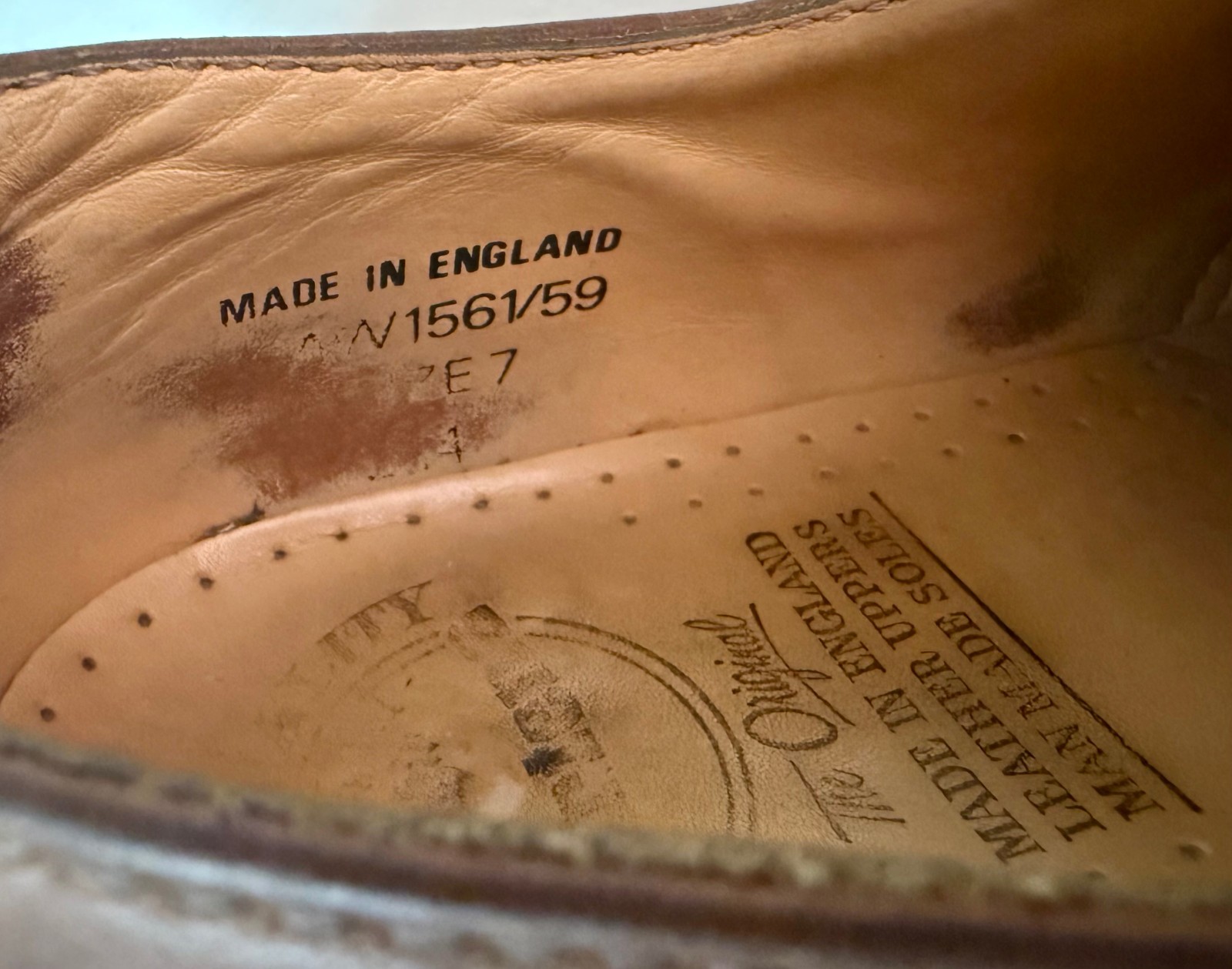 Vintage Dr Martens 1561/59 Brown Leather 4 Eye Oxford Shoes Made in England
