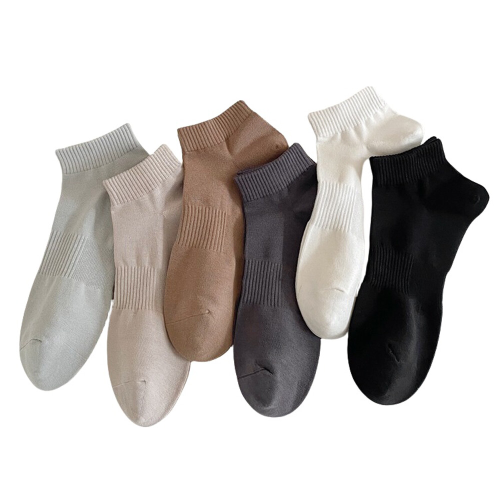 6 Pairs Men’s Cotton Low Cut Socks Stretch Elastic Breathable Short Boat Socks