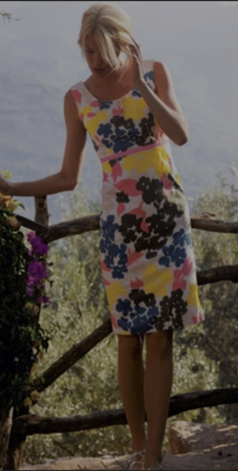 Boden Cotton Lined Shift Dress Floral Spring Size 12R Excellent Condition