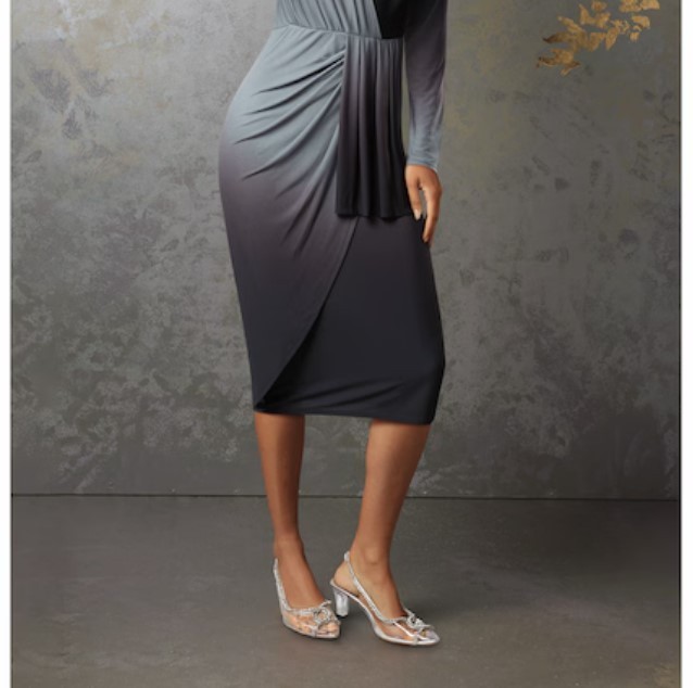 Size L Midnight Velvet Green Black Summer Church Wedding Minerva Ombre Dress