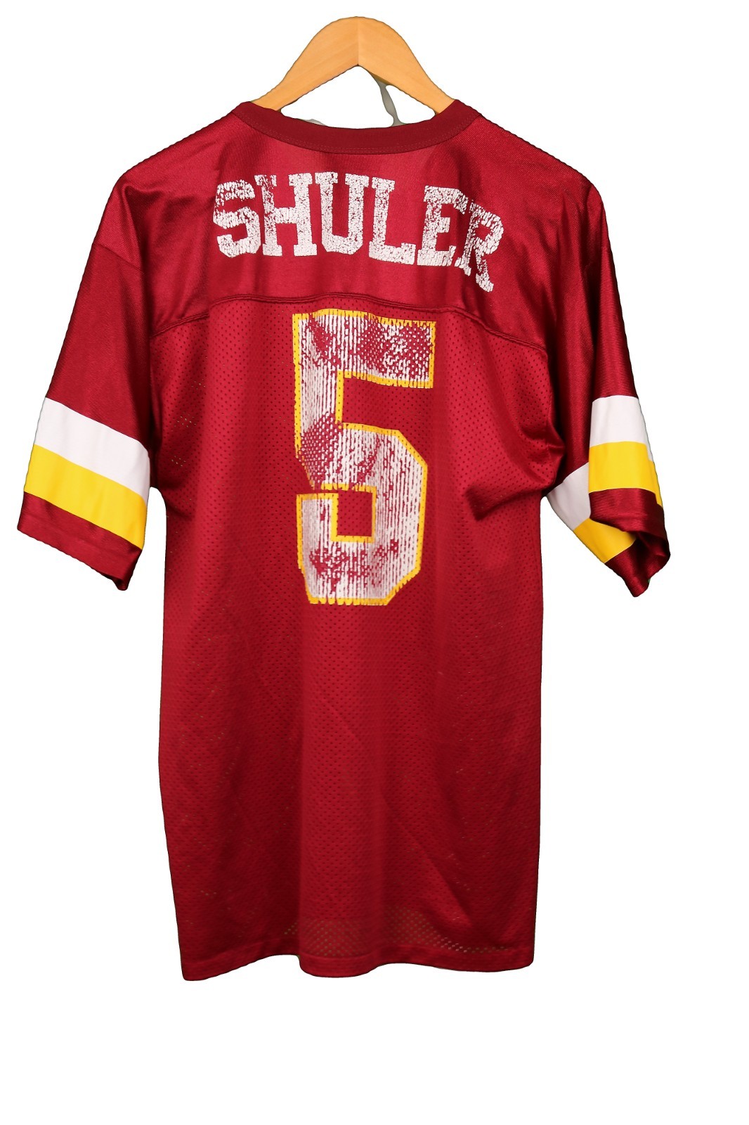 Vintage 90s Logo Athletic Shuler 5 Football Jersey Burgundy Made USA Mens M 38in