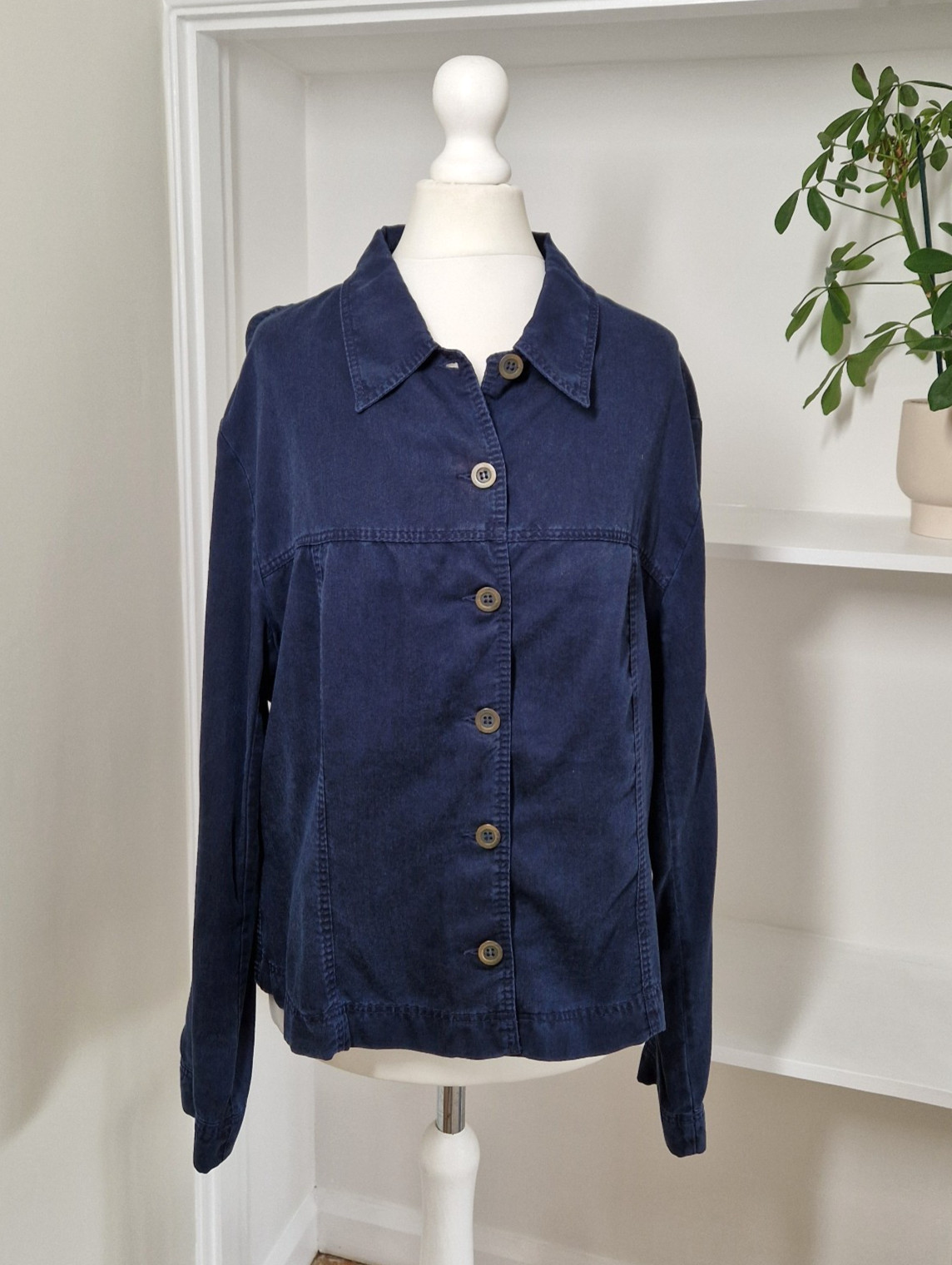 M&S Chore Shirt UK 16 Minimalist Indigo Workwear Oi Polloi Shacket Utility