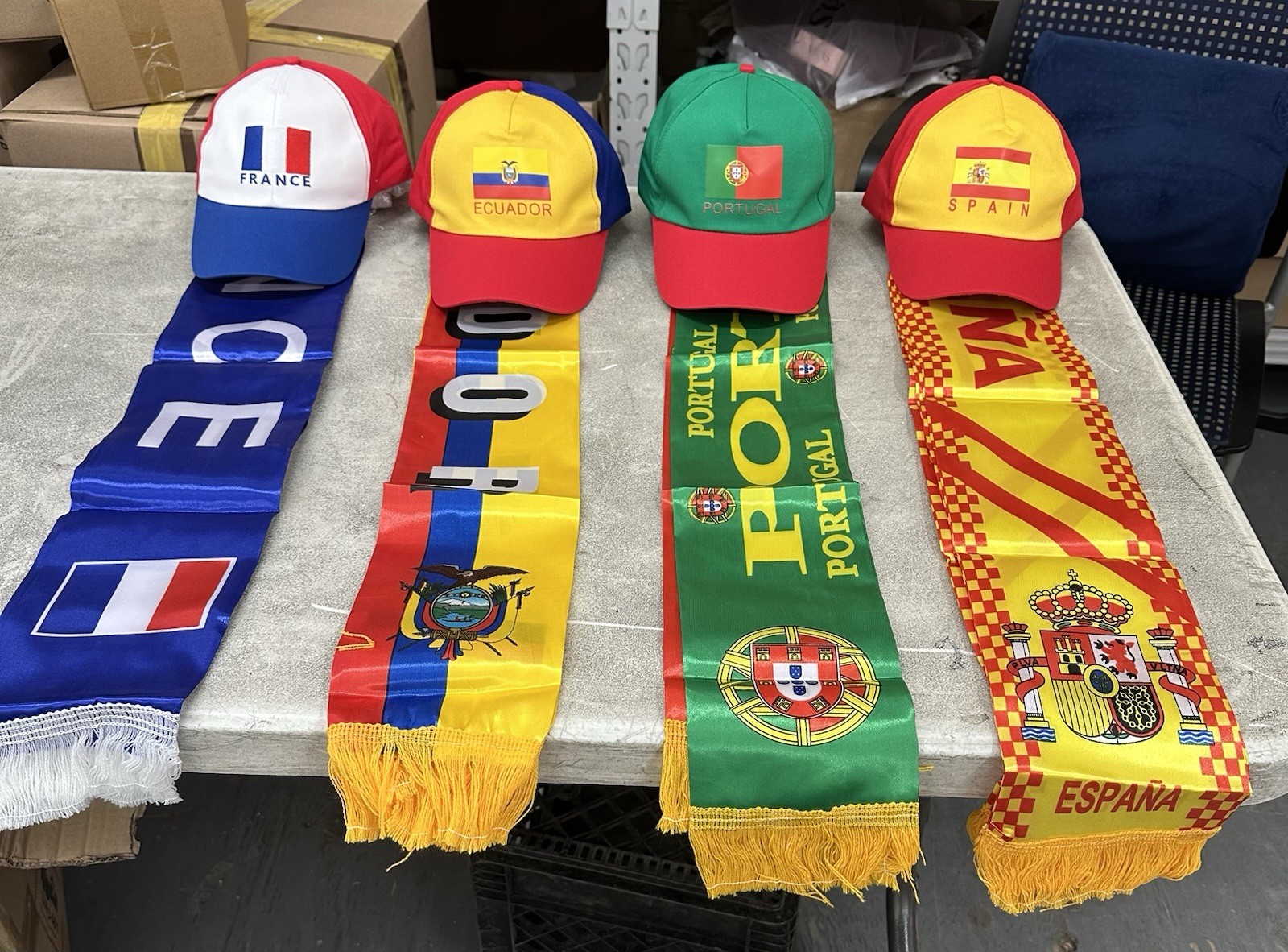 World Cup Caps With Matching Scarf