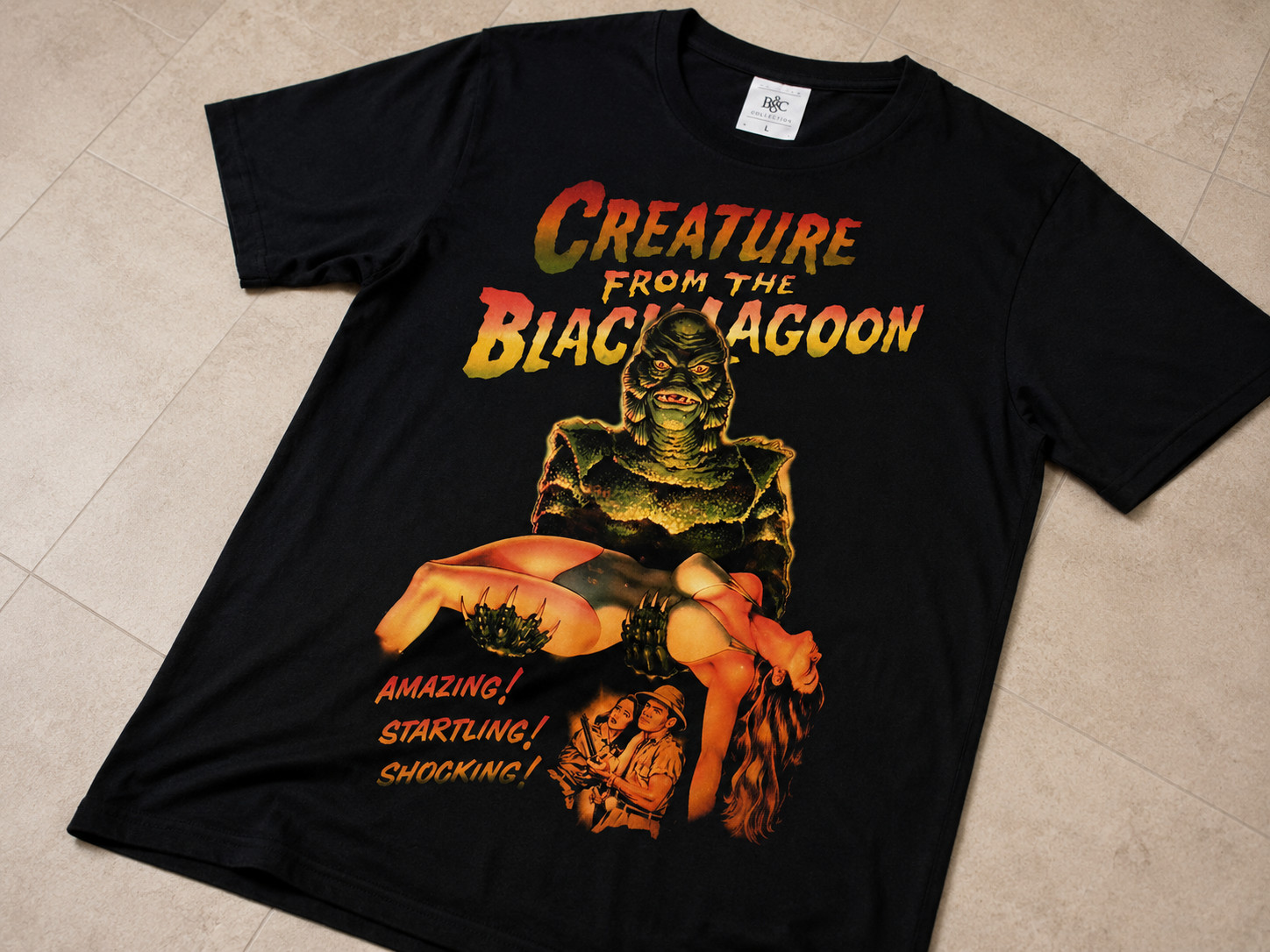 Creature From The Black Lagoon Horror Retro Vintage- B&C T-Shirt Unisex Size L