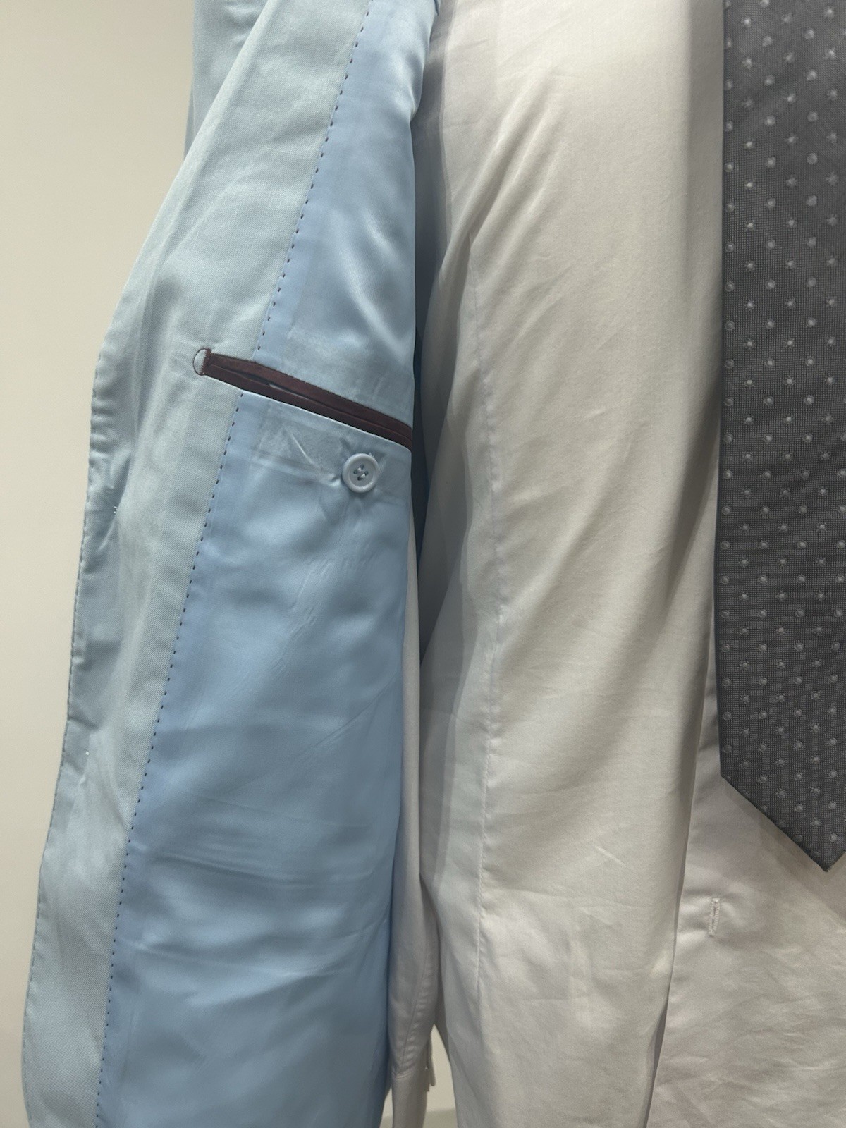 Men’s Light Blue Slim Fit Dress Made In Italy Summer 46 48 50 52 54 58