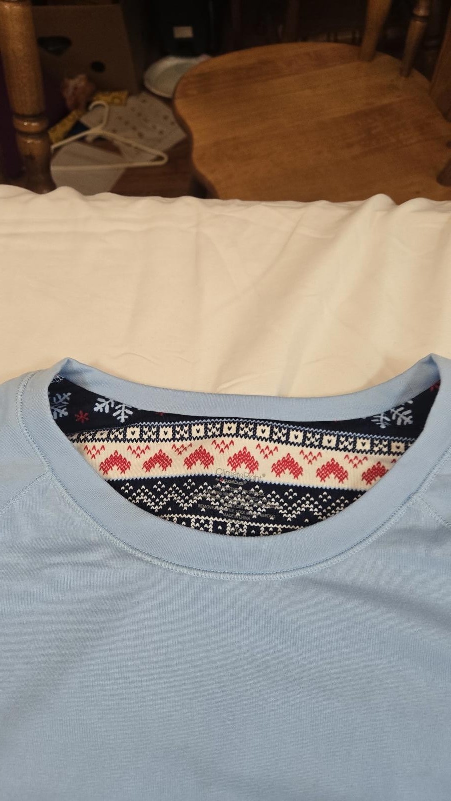 Womens ClimateRight Long Sleeve Shirt and leggins set in Light Blue Size Large