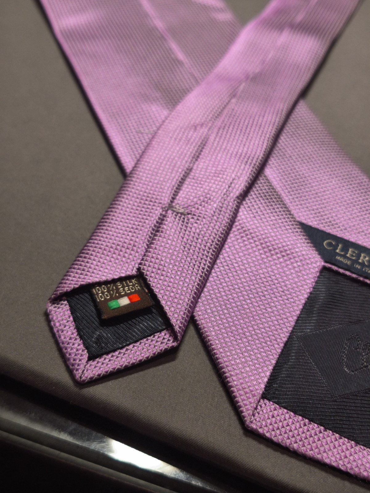 Clerici – Solid Color Lilac Silk Tie Made in Italy