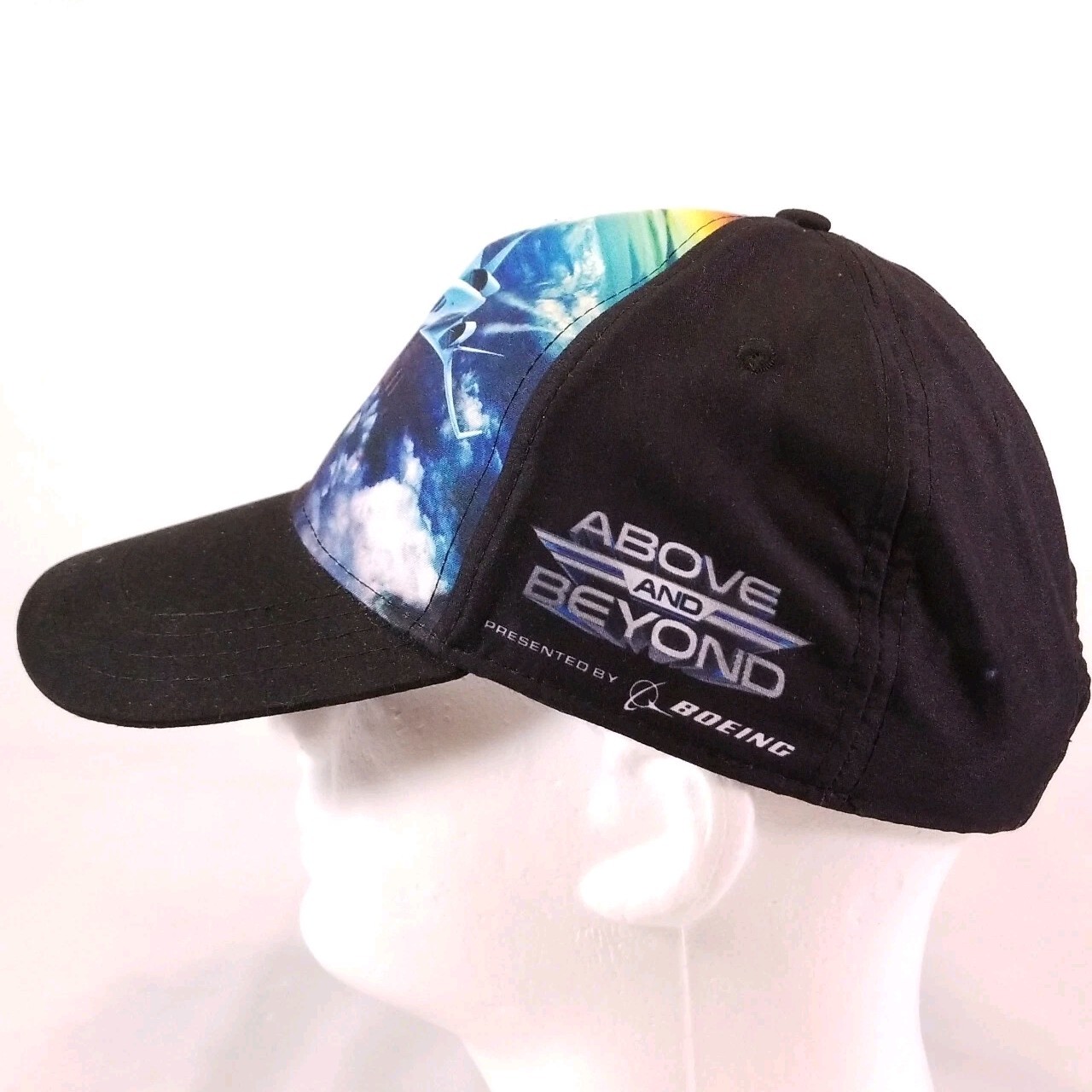 BOEING Above And Beyond Aerospace Flight Exhibition Hat Cap Black Adjustable Y9