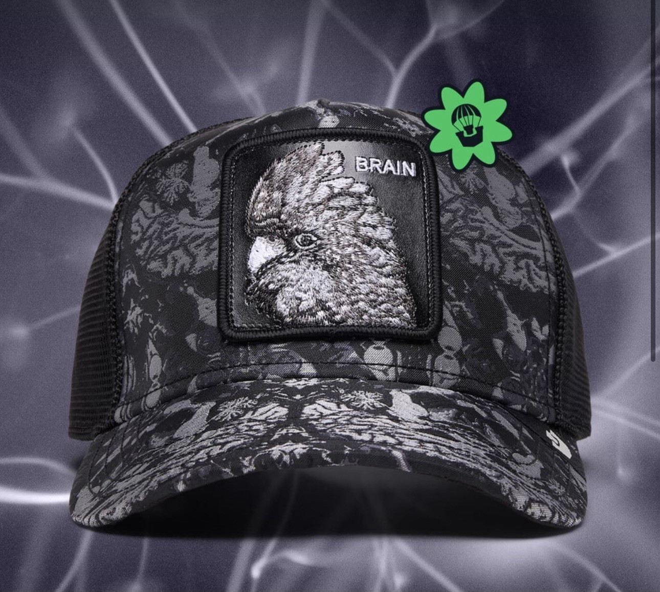 Goorin Bros. “GREY MATTER” Brain Trucker Hat. Mesh SnapBack NWT.