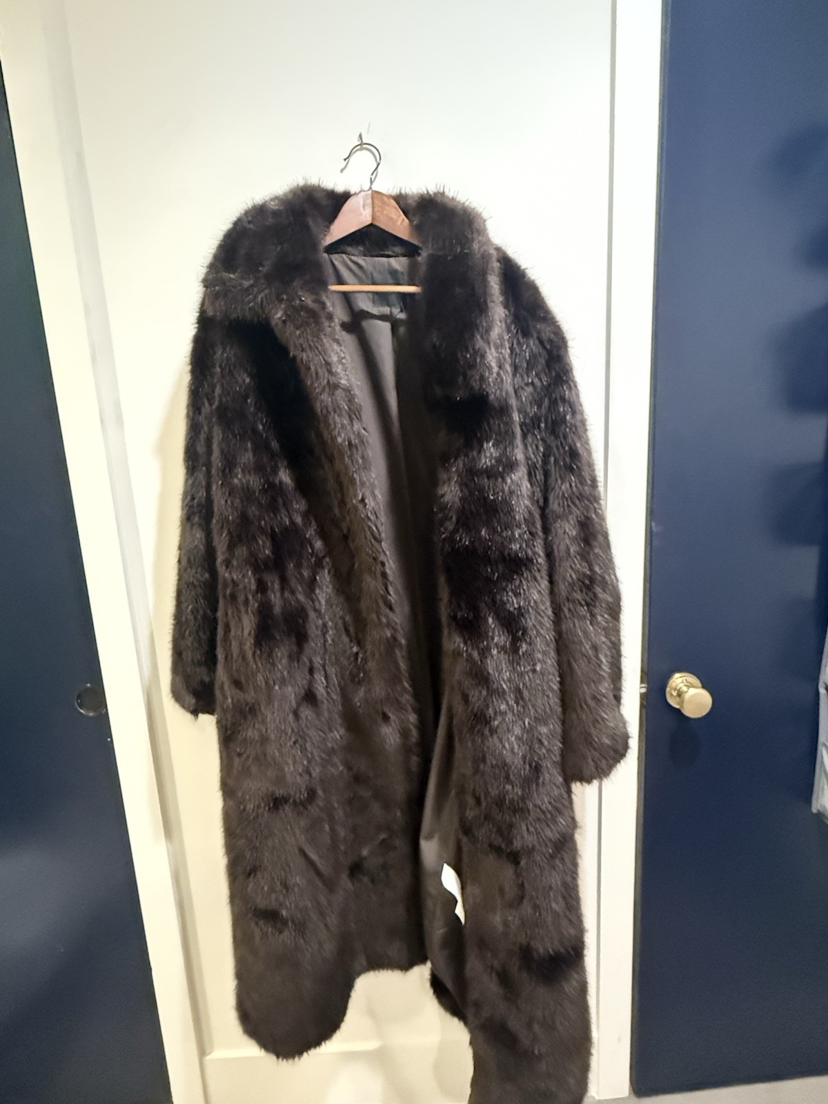 Long nasty gal Large Brown Faux Fur Coat