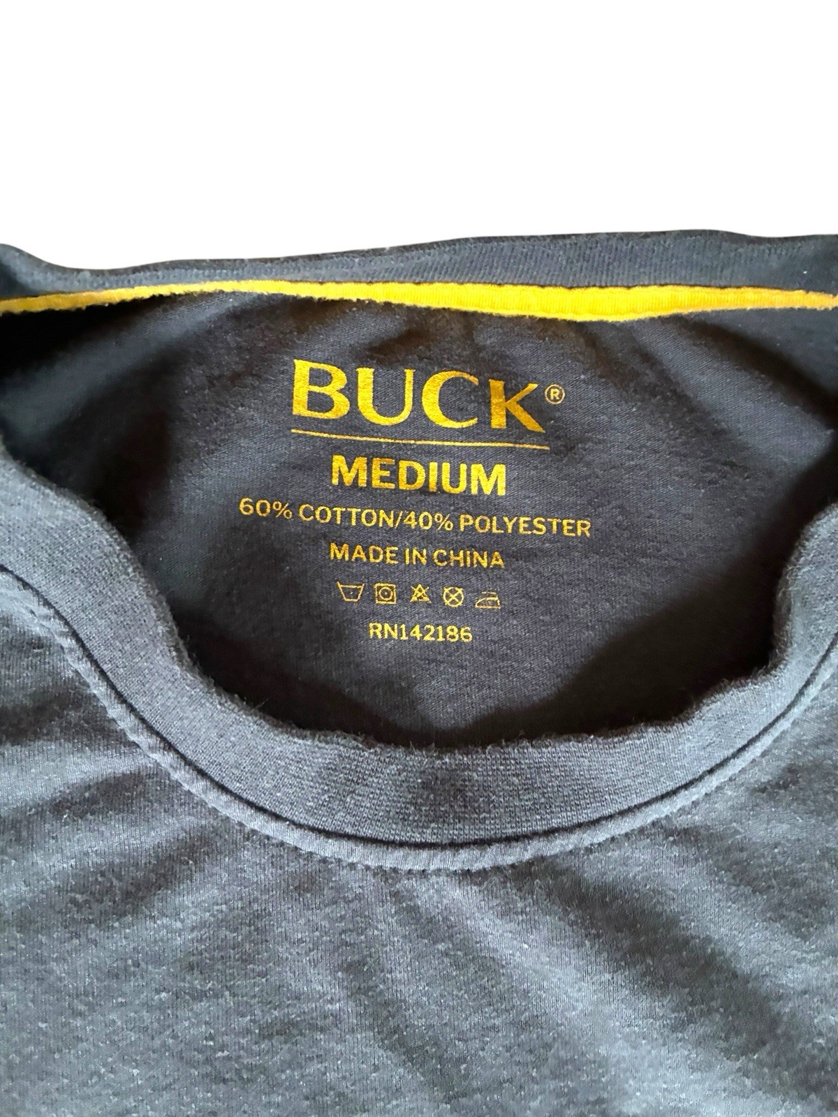 Buck Knives Since 1902 Anvil Logo Men’s Short Sleeve T Shirt Size Med Charcoal