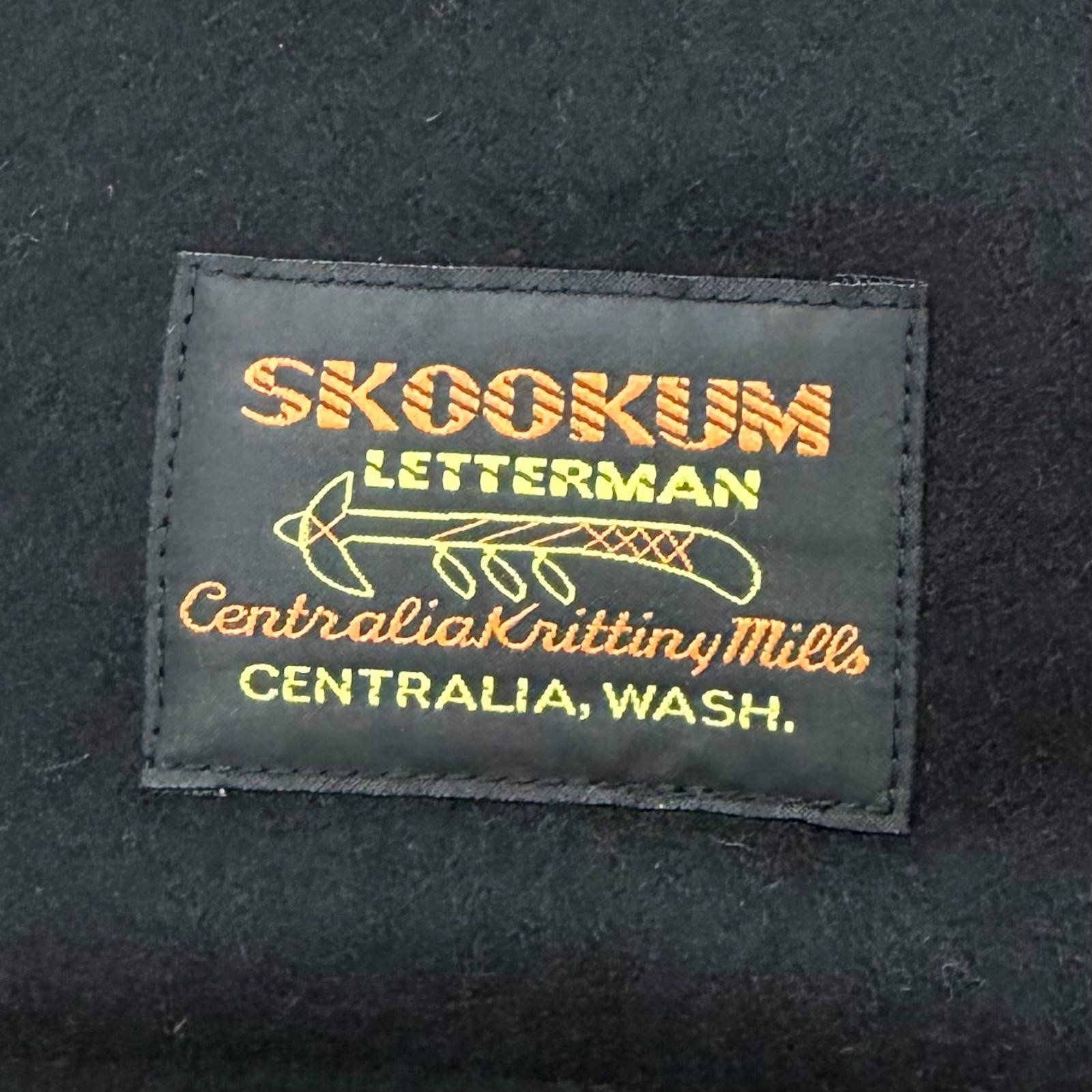 Avirex SKOOKUM leather sleeve varsity jacket – DUTY FREE