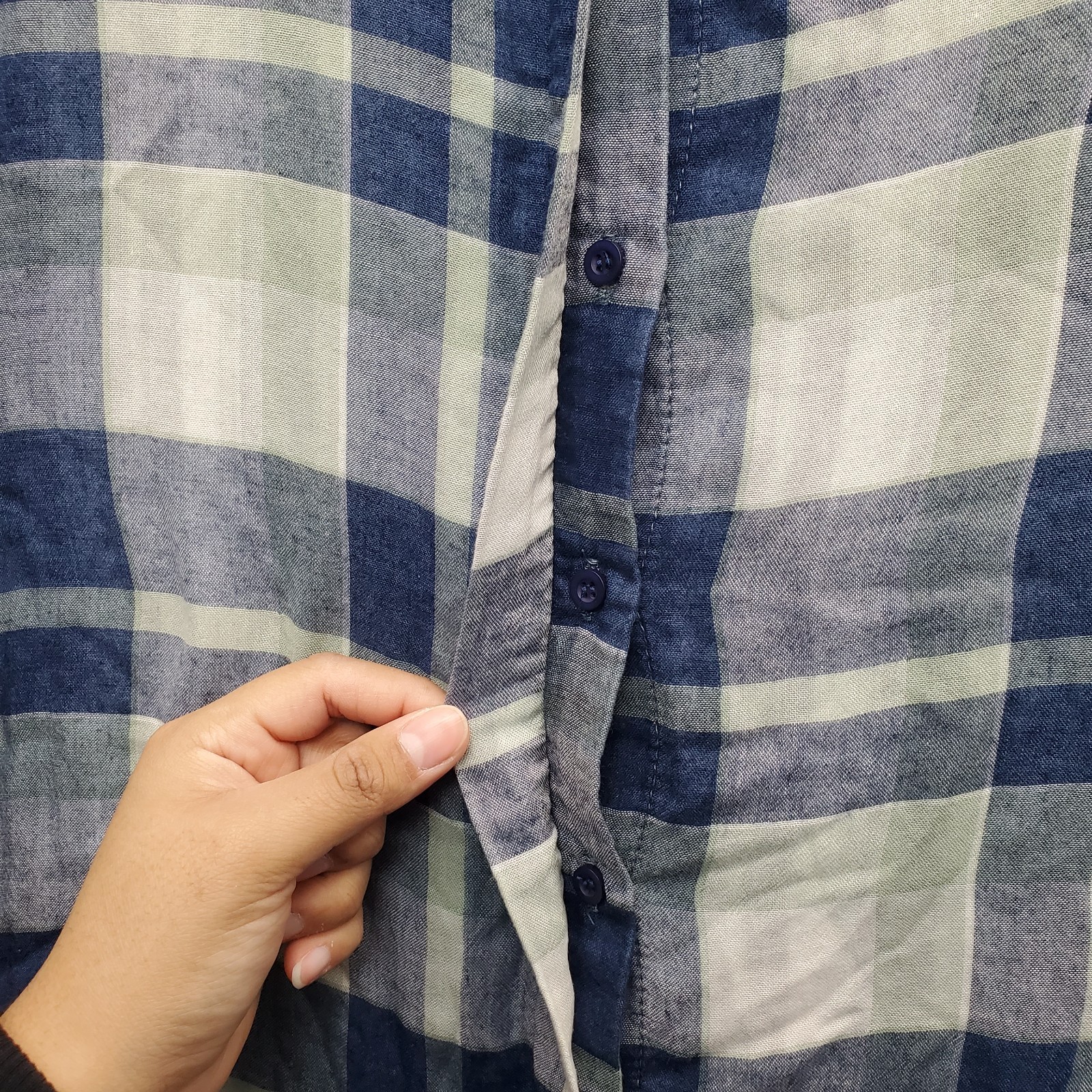 Bella Dahl Shirt Womens Small Multi Plaid Casual High Low Collared Button Up