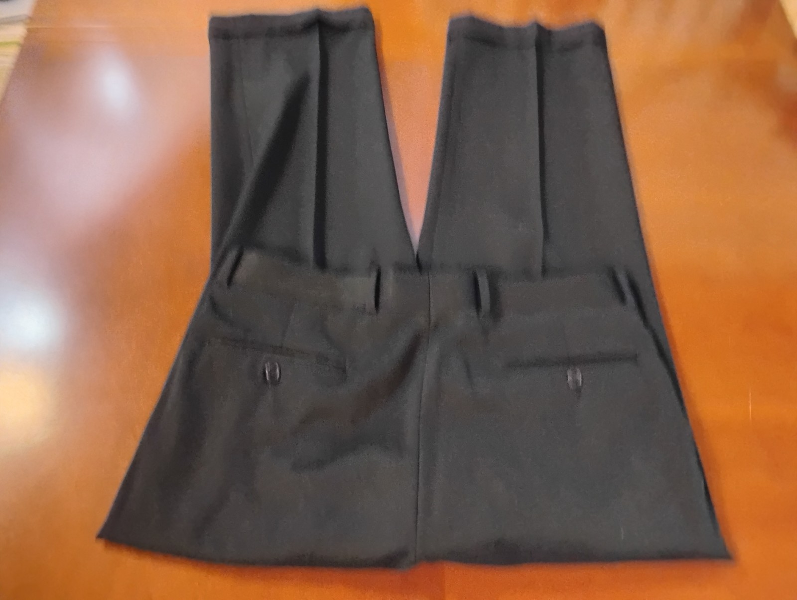 Corporate Image Pants Mens 36 Black Wool Dress Pleated Cuffed Formal Tom James