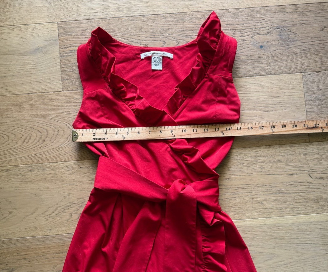 $368 Diane Von Furstenburg Ruffled Wrap Dress Size 4