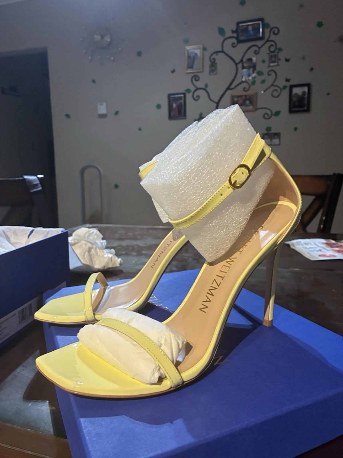 Stuart Weitzman Nudistcurve 100 Sandal Electric yellow 10.5 M
