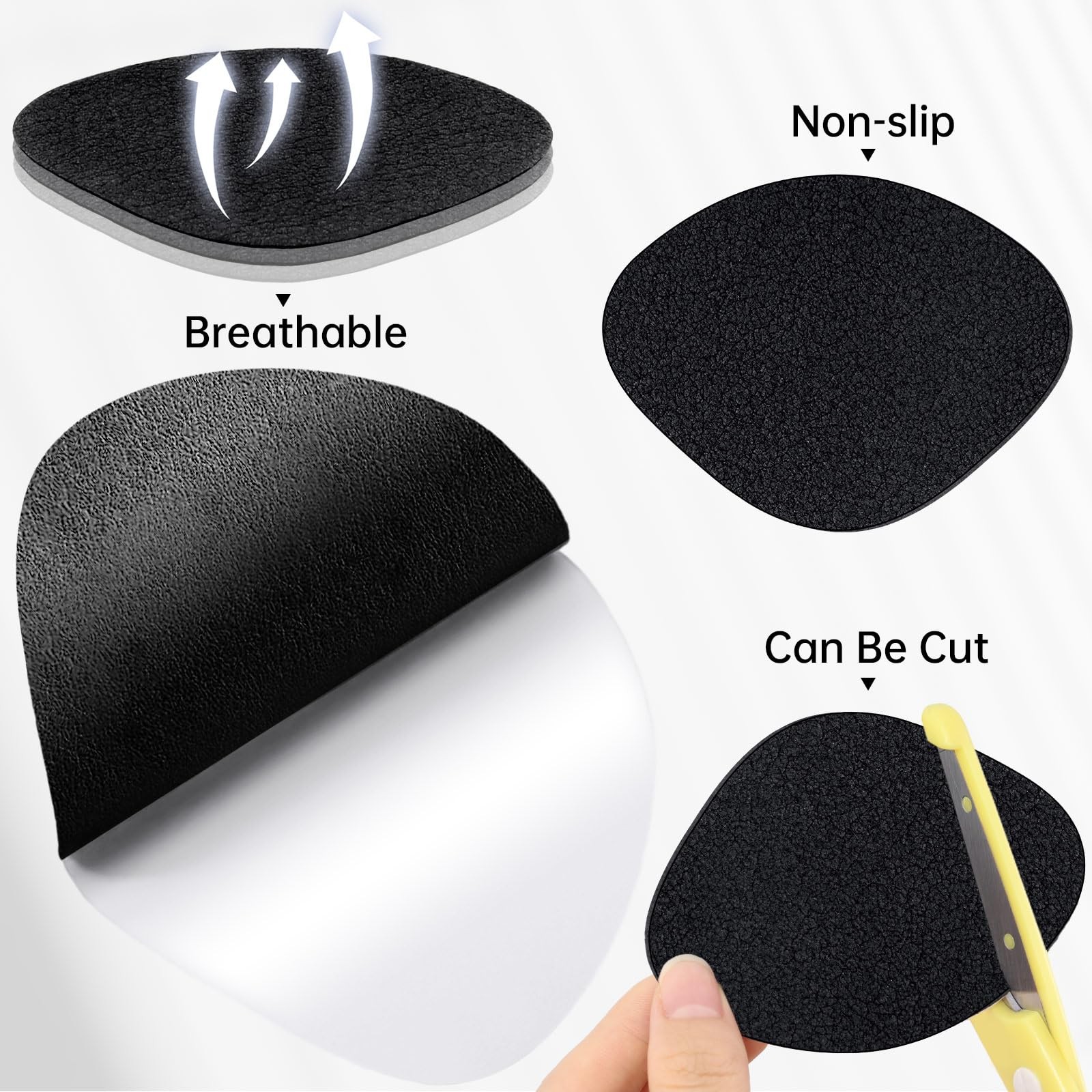 Shoe Heel Repair Patch, 4 3.5 in × 2.8 in, × 2.4 Black & White