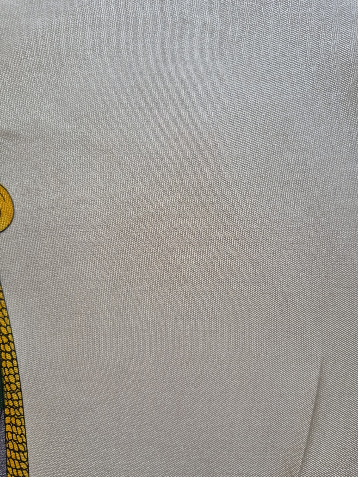 ESCADA 82cm Vintage Silk Square Scarf Family Crest Shield Cream Yellow Tassel