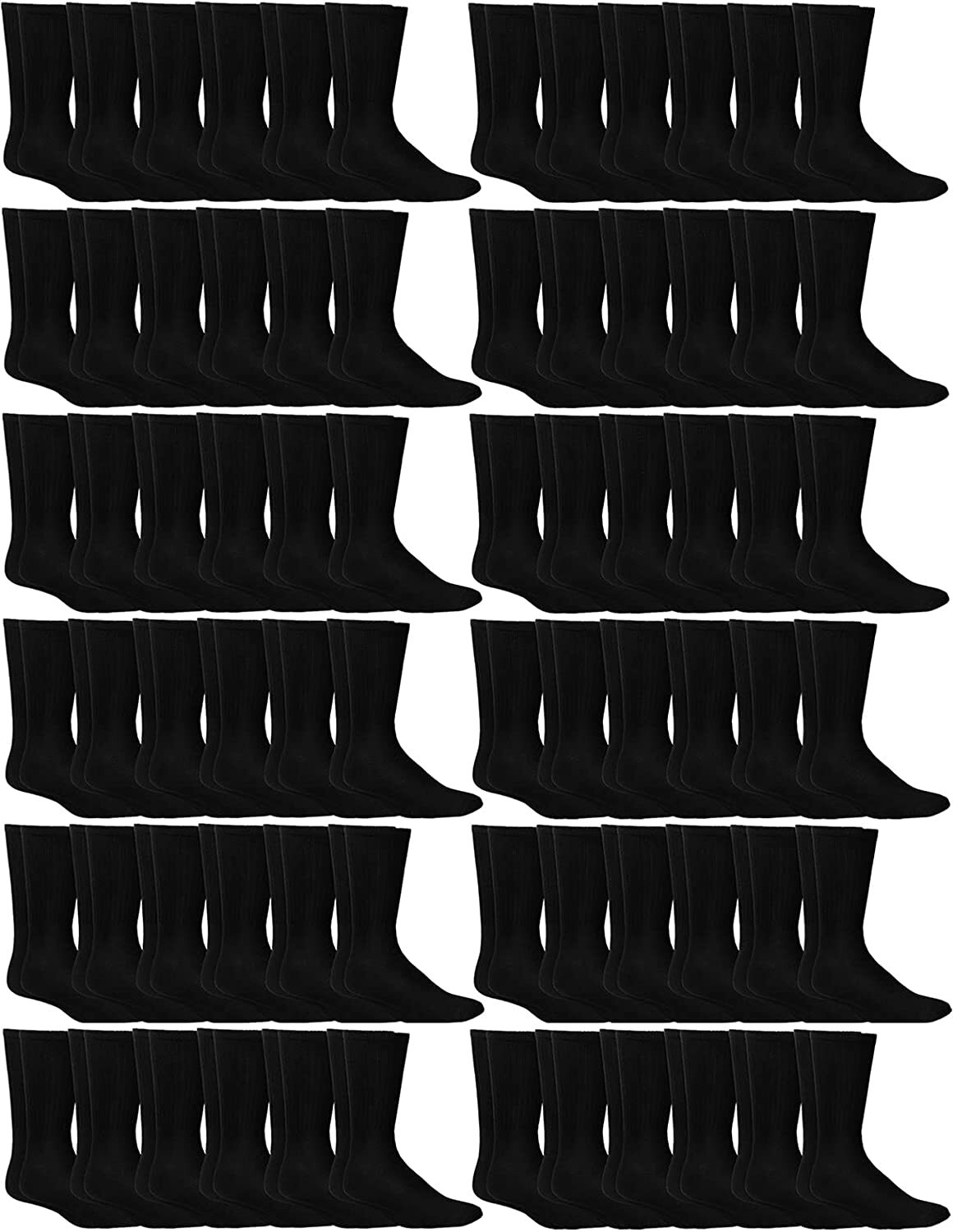 72 Pairs of Mens Lightweight Cotton Crew Socks, Homeless Donation Cheap
