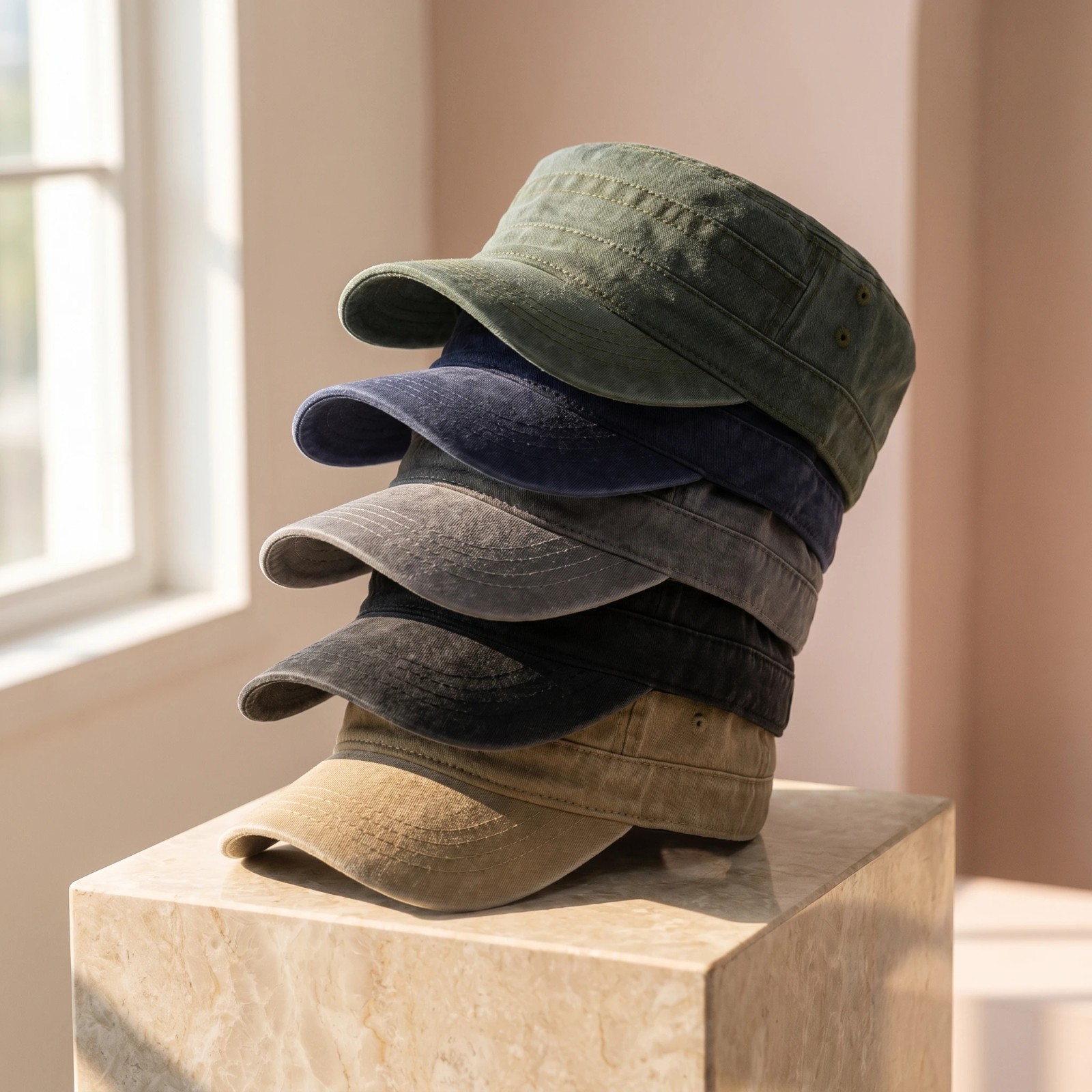 Unisex Flat Top Military Cap Adjustable Outdoor Travel Golf Sun Hat Patrol Cap