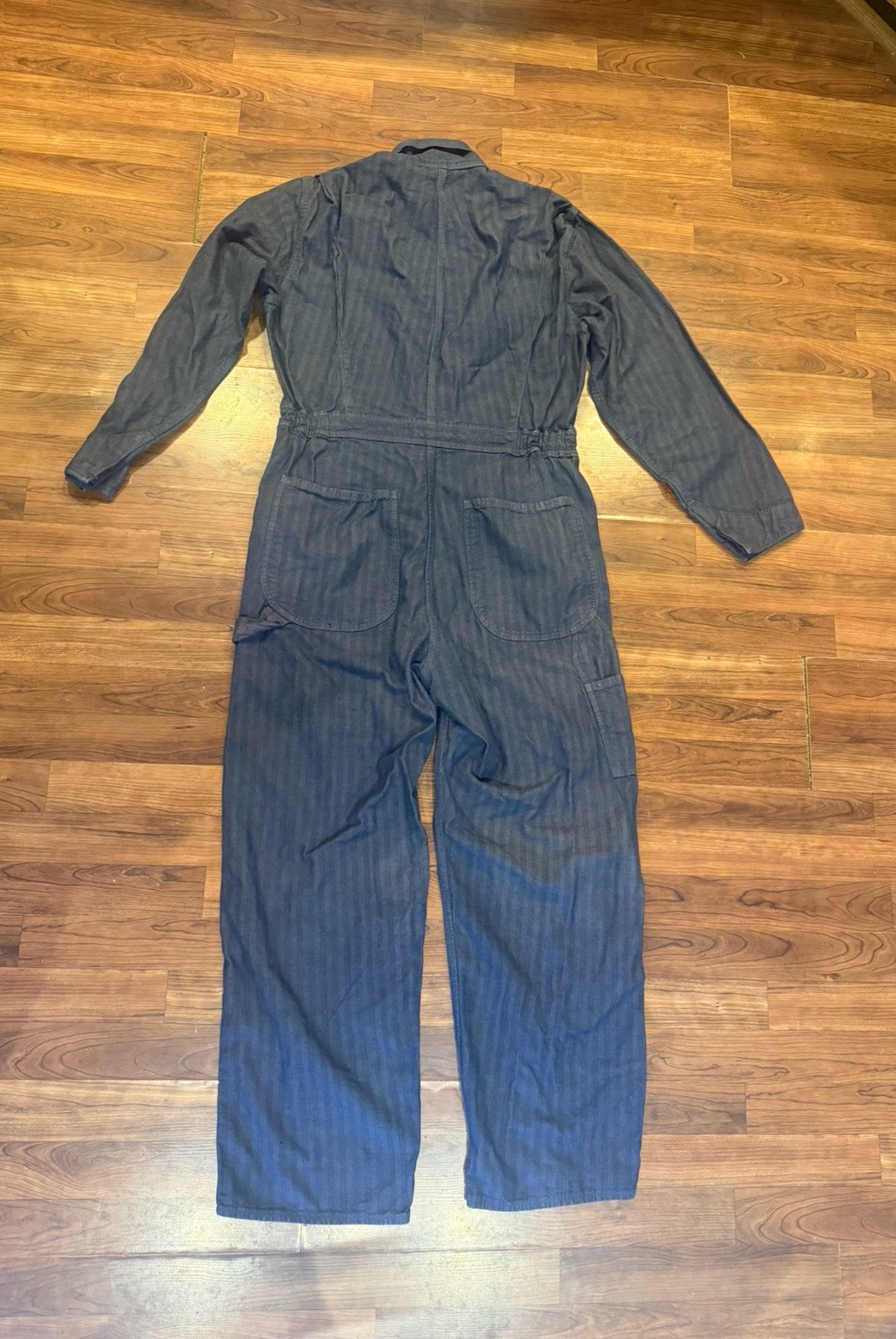 Vintage JC Penney Big Mac Herringbone Twill Workwear 42L Coveralls Jumpsuit Blue