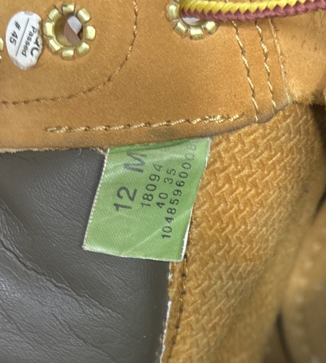 Timberland Boots Premium 6” Wheat Nubuck Waterproof 18094 Leather Work Men’s 12