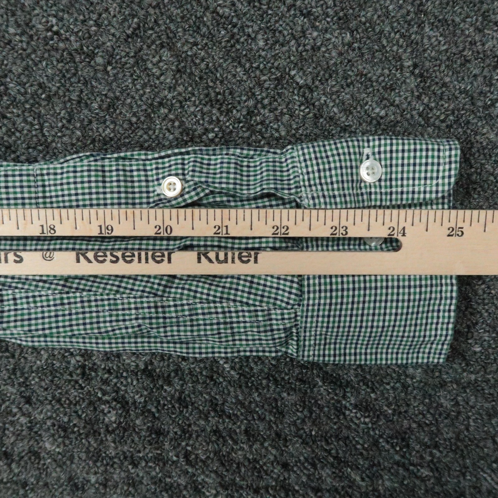 Gustin Shirt Mens XL Green White Check Long Sleeve Gingham Button Down Oxford