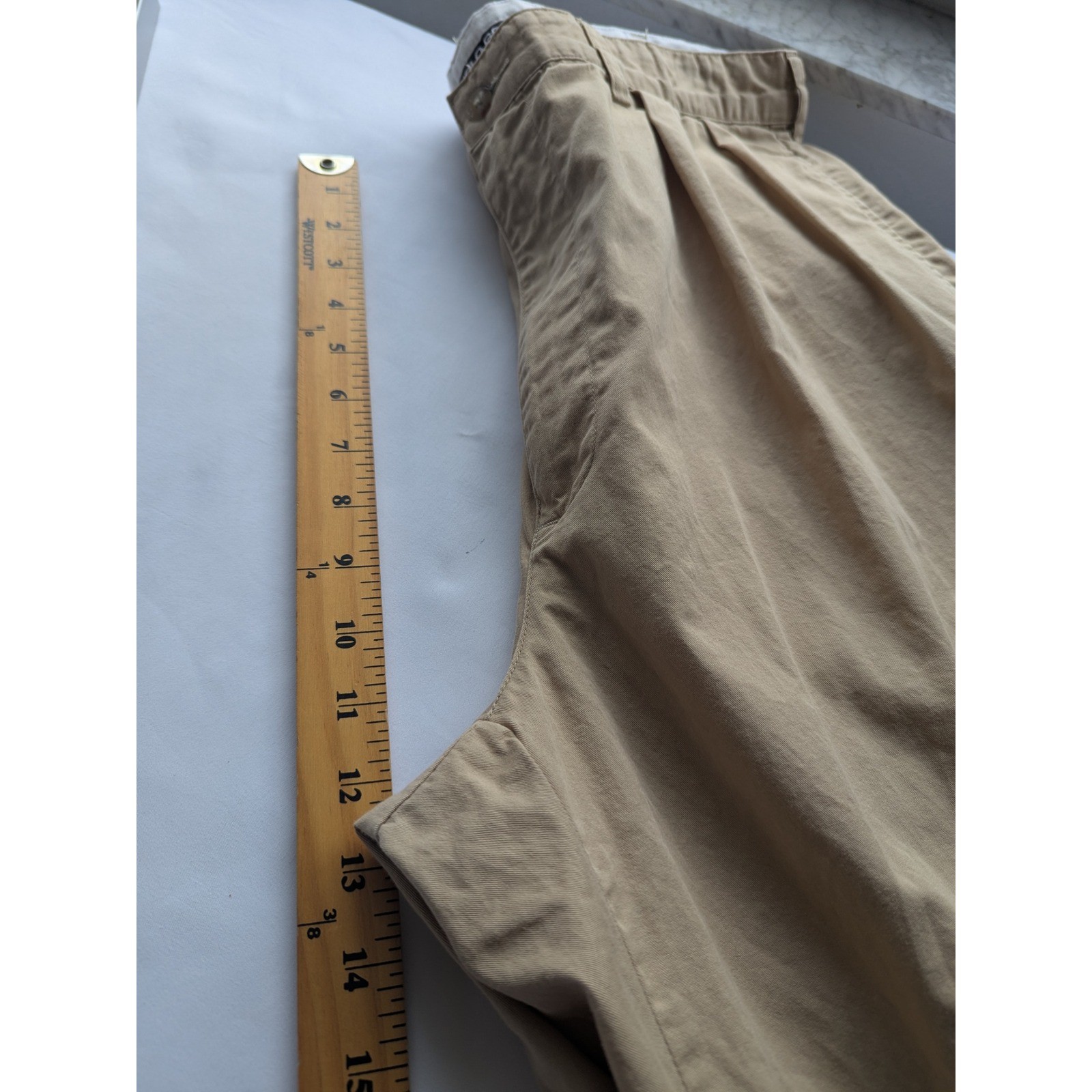 Polo Golf Ralph Lauren Chinos Mens 36×31 Tan Pleated Cotton Khaki Relaxed Pants