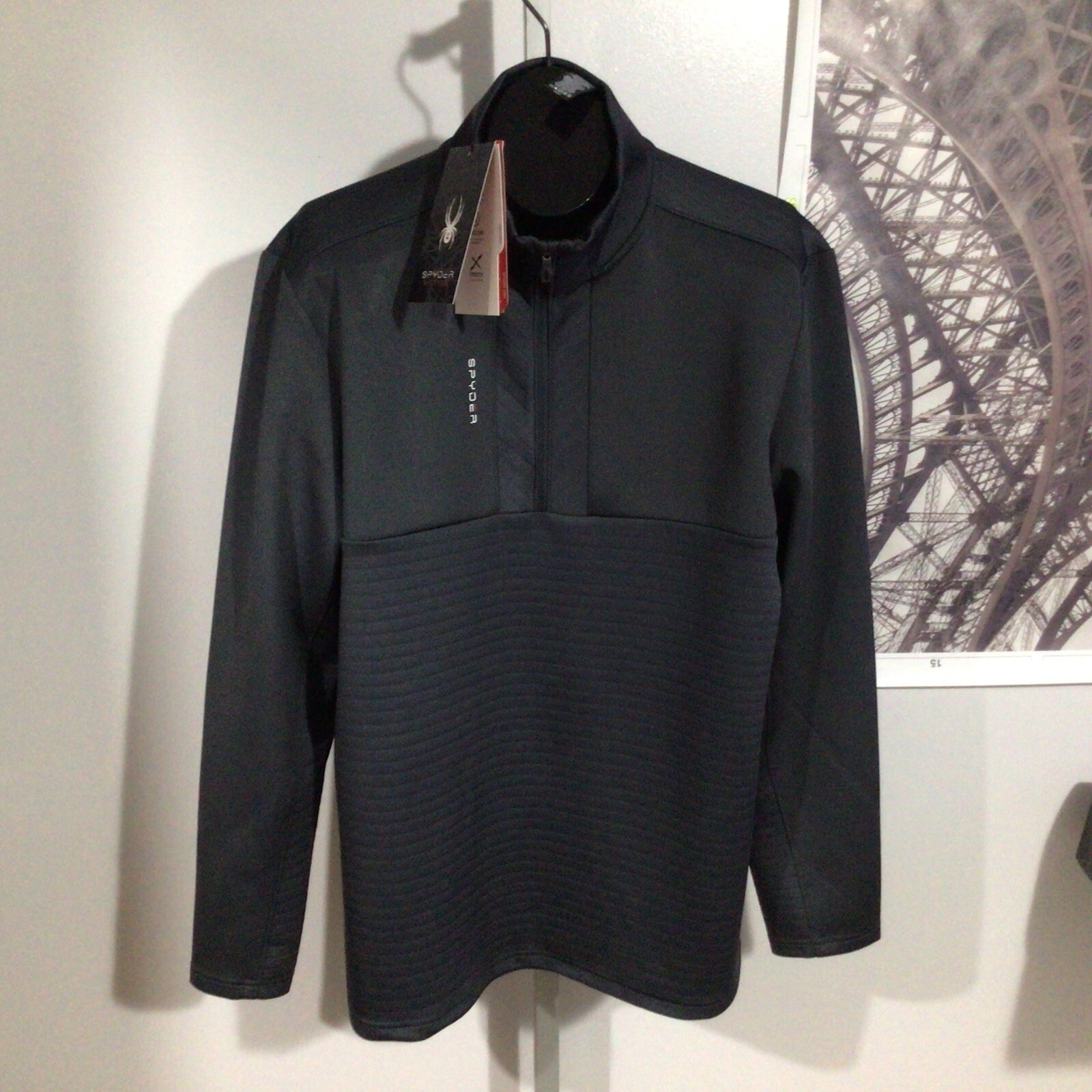 Spyder Active 1/4 Zip Breathable Quick Dry Stretch Pullover Sweat Shirt Jacket L