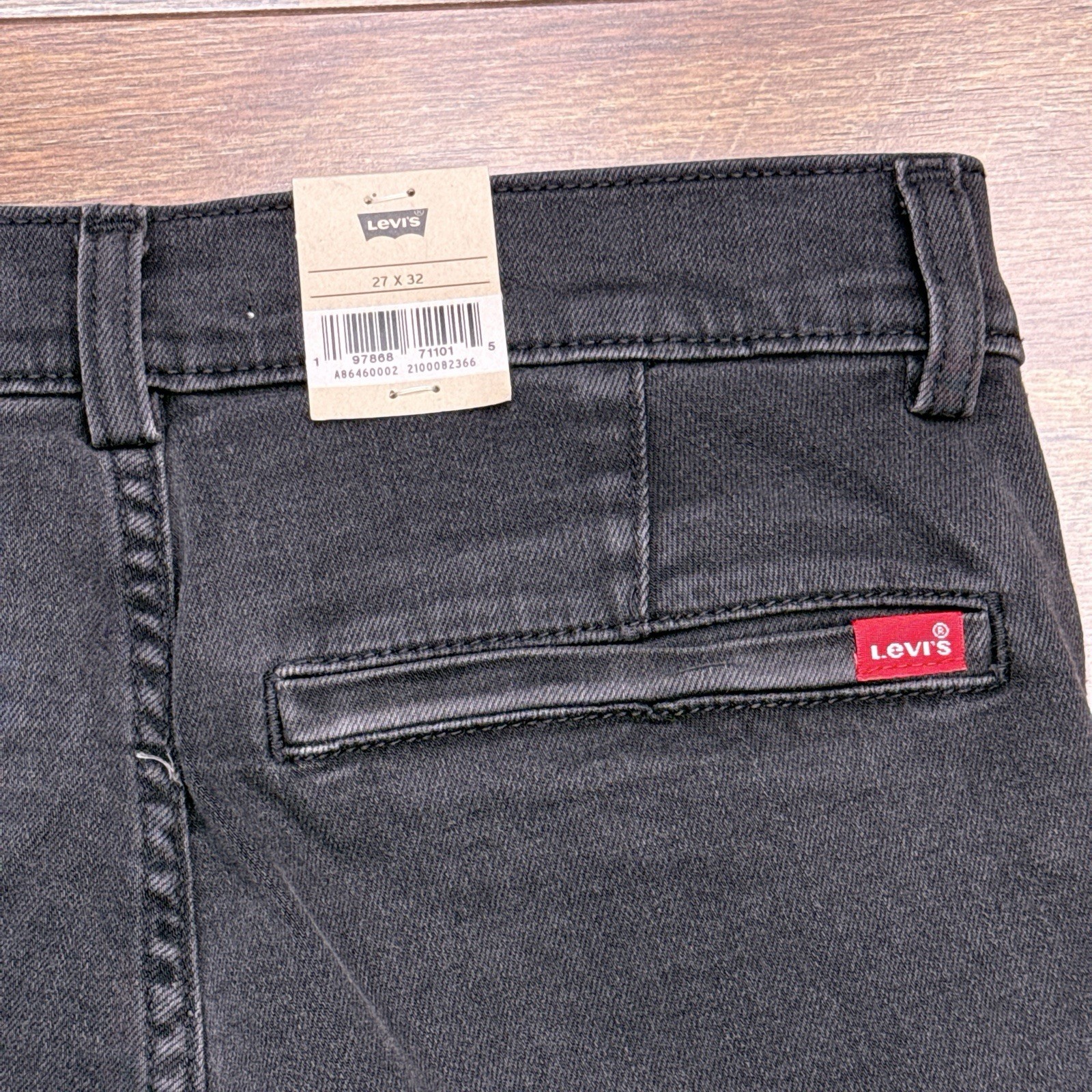 Levis 314 Shaping Straight Jeans Womens 27 Black Mid Rise Stretch 27×32 New