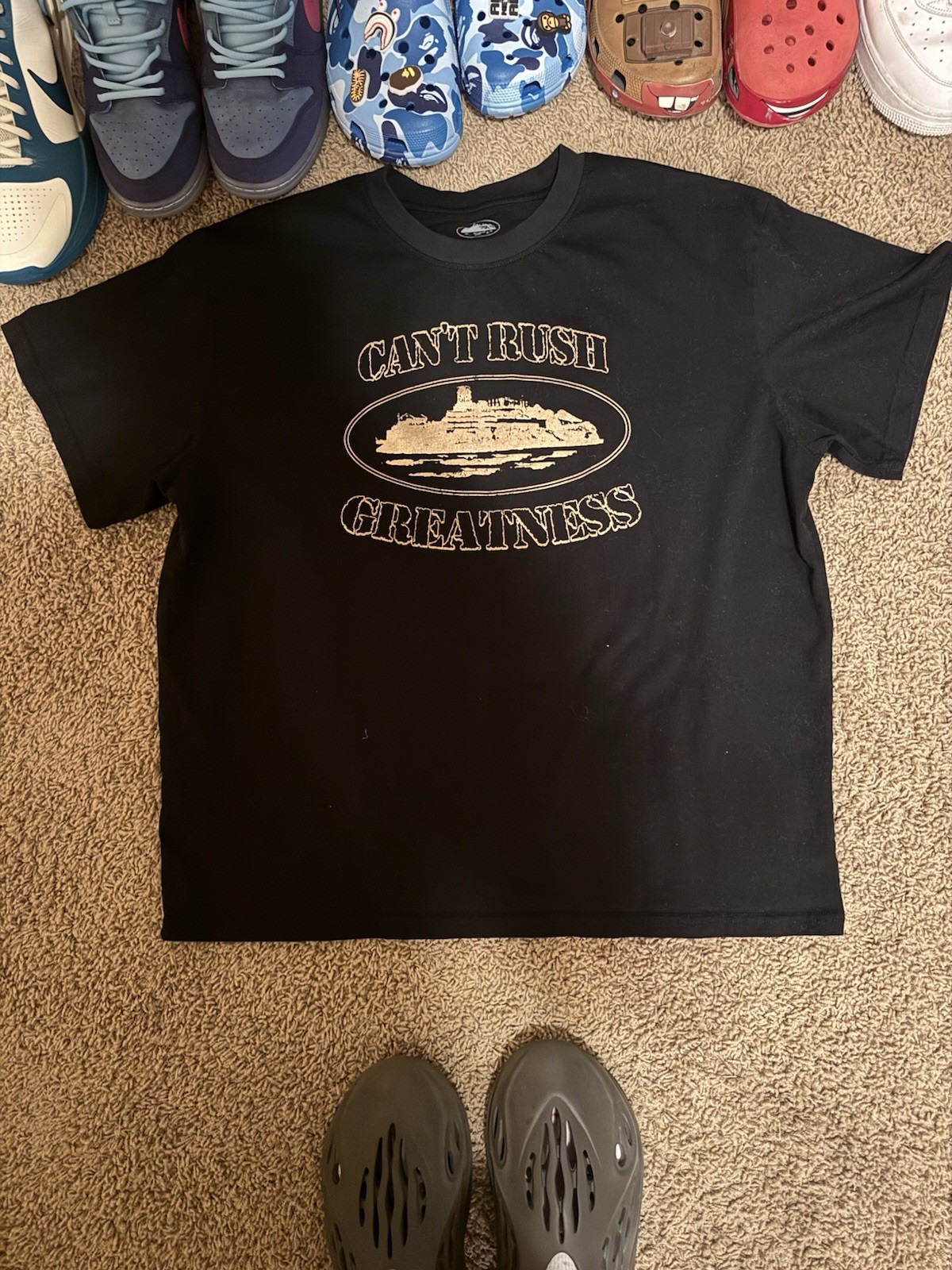Corteiz x Central Cee Can’t Rush Greatness Tee 100% Authentic 2025 Size Large