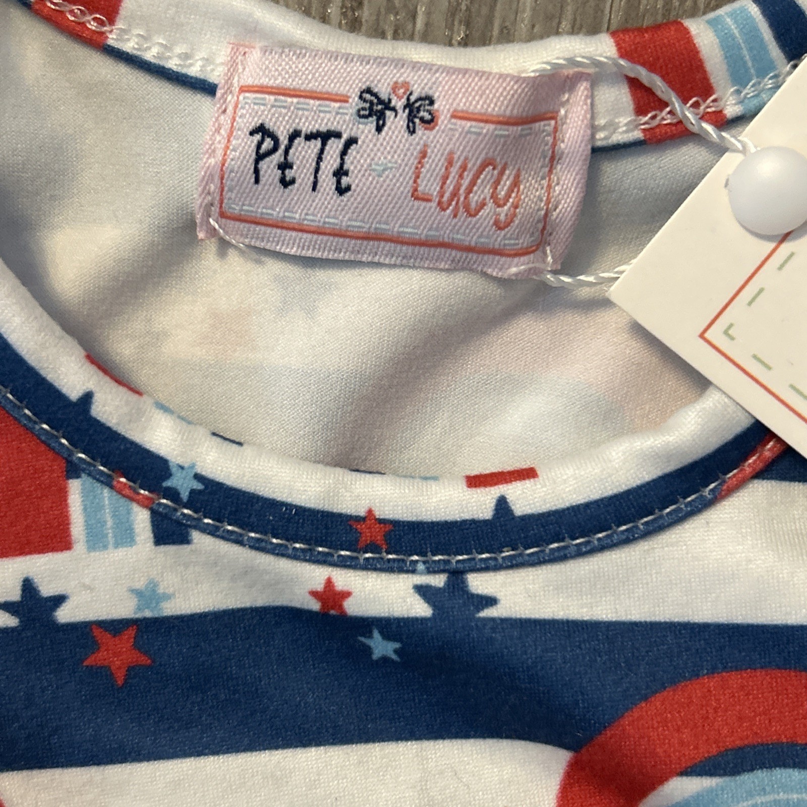 Pete And Lucy 0/3 Months Dress Rainbows Red White Blue Patriotic NWT