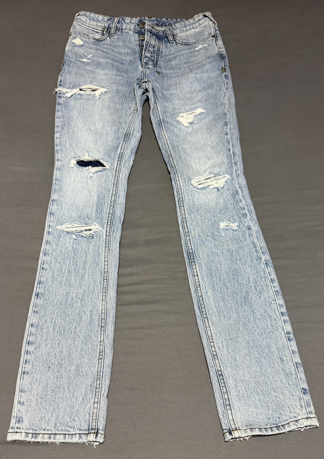 Ksubi Van Winkle Skinny Jeans Blue Size 29 with Logo Button Fly