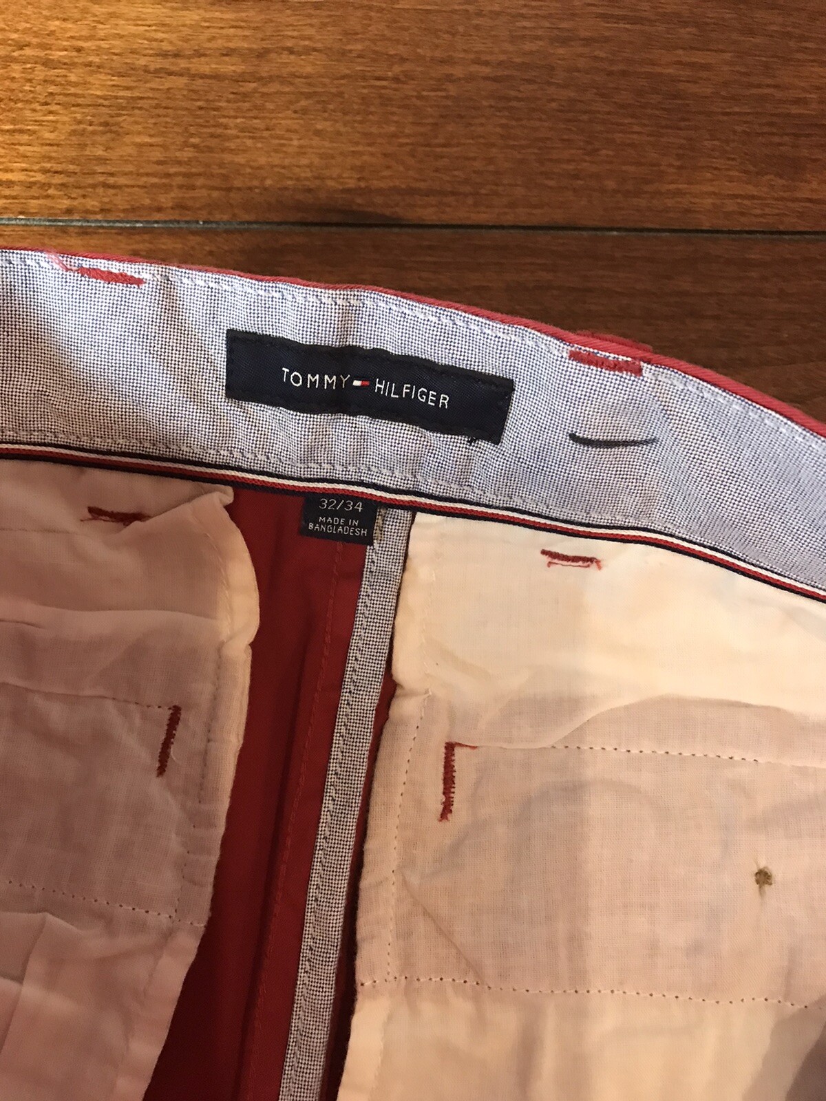 Tommy Hilfiger Men’s pants 32W x 34L RED THFLEX stretch chino pant preppy