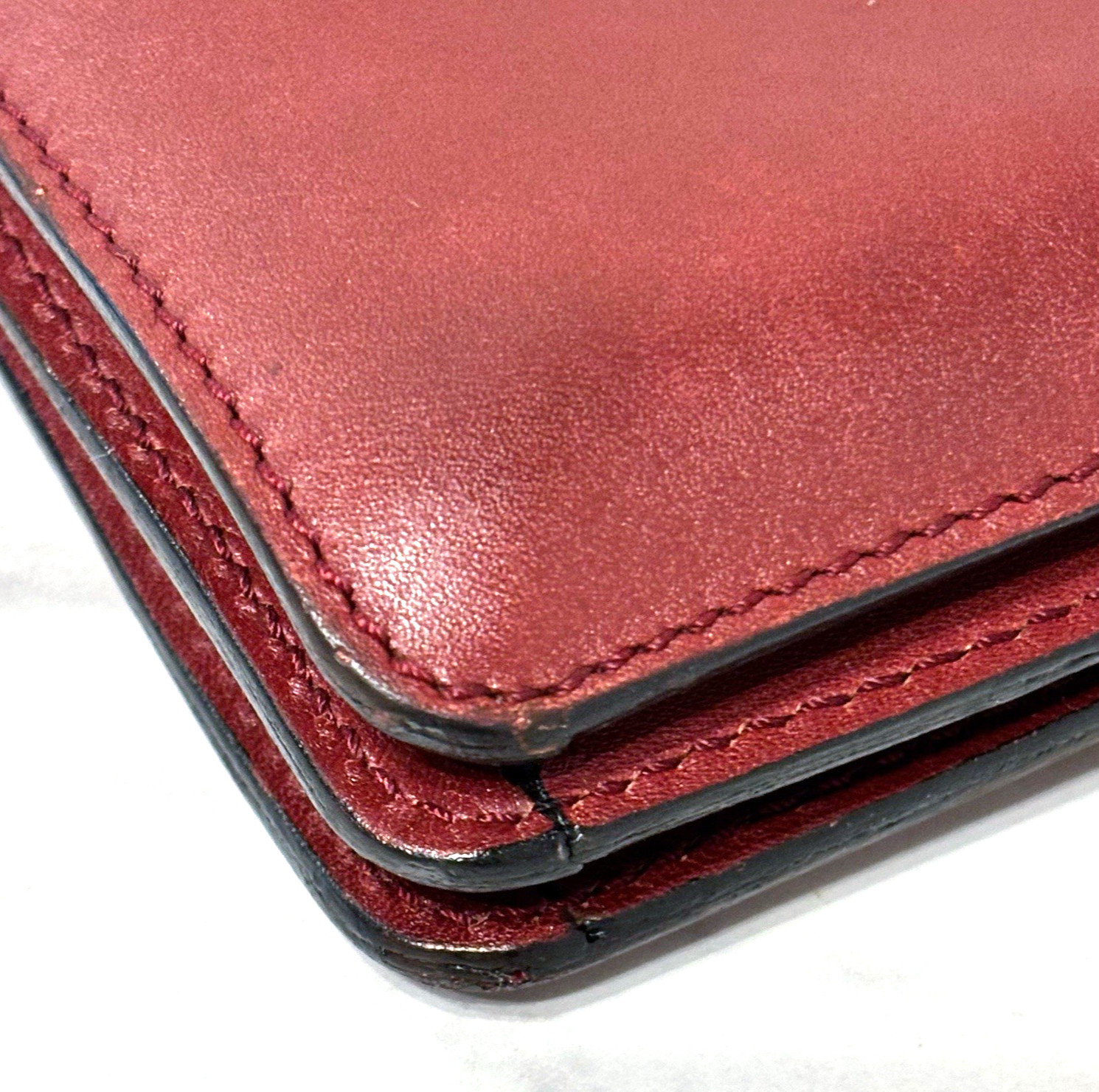 Cartier Briefcase Business Bag Leather Bordeaux Red Authentic