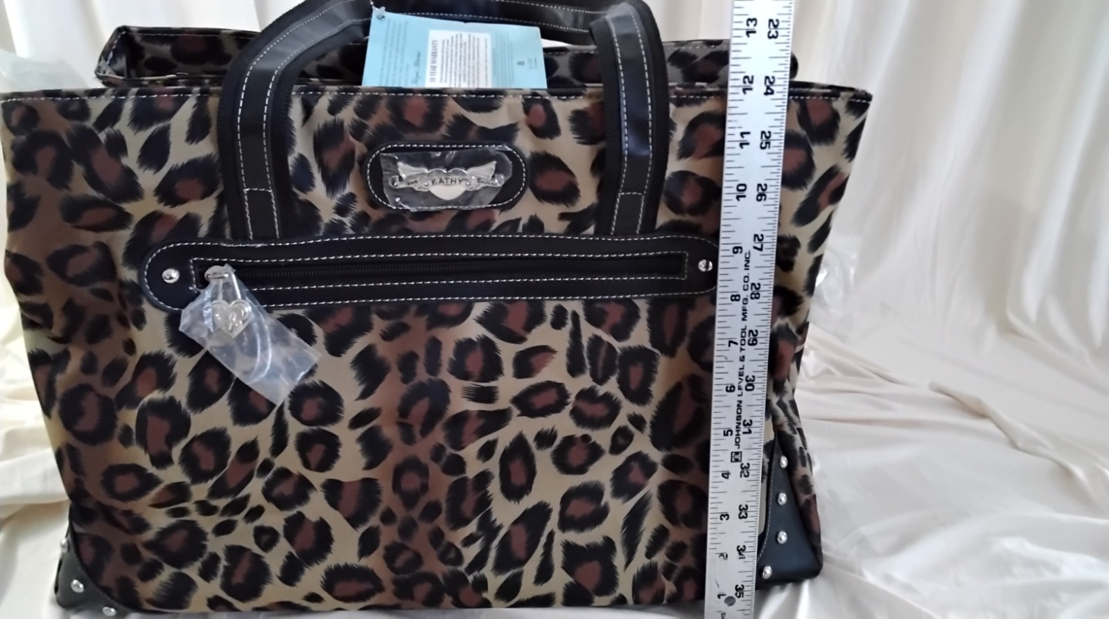 NWT Kathy Van Zeeland Travelware Leopard Cat Walk Bag Duffle Carry On Briefcase
