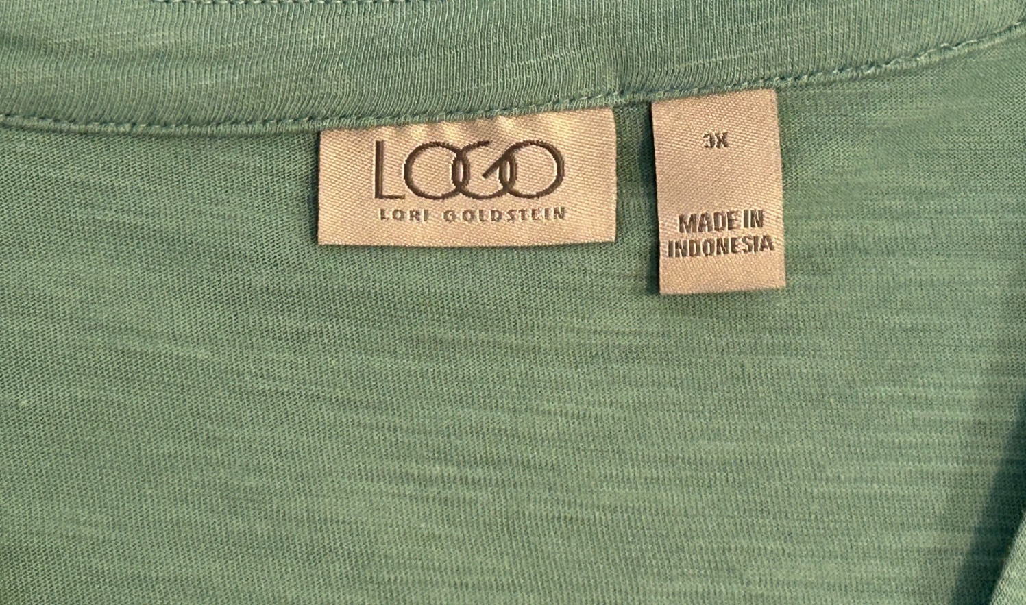 LOGO Lori Goldstein Plus 3X Green Knit Cardigan Clip Dot Trim A689378 NWOT