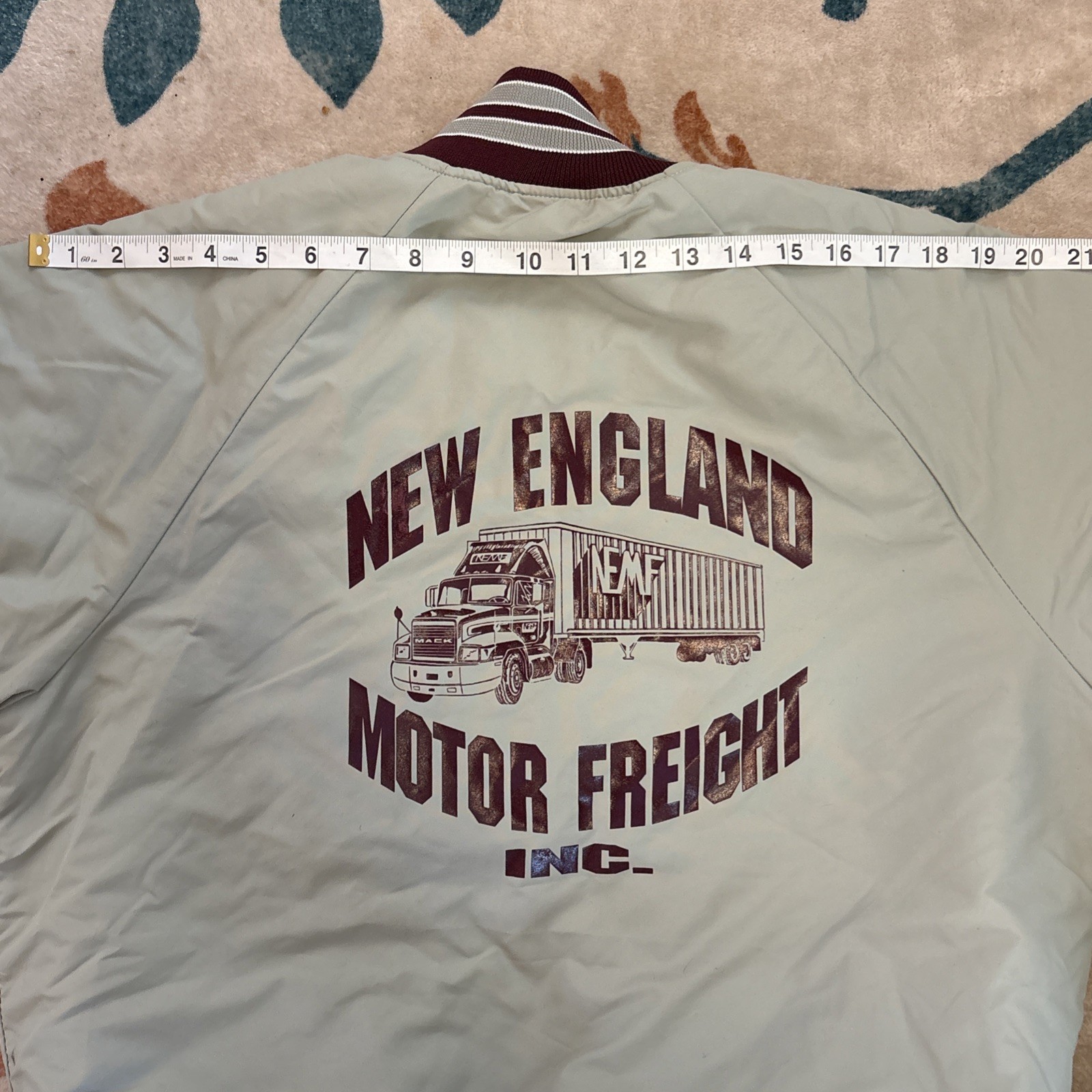 Vintage Hartwell Bomber Jacket Men M Gray Mack Truck New England Safety Award