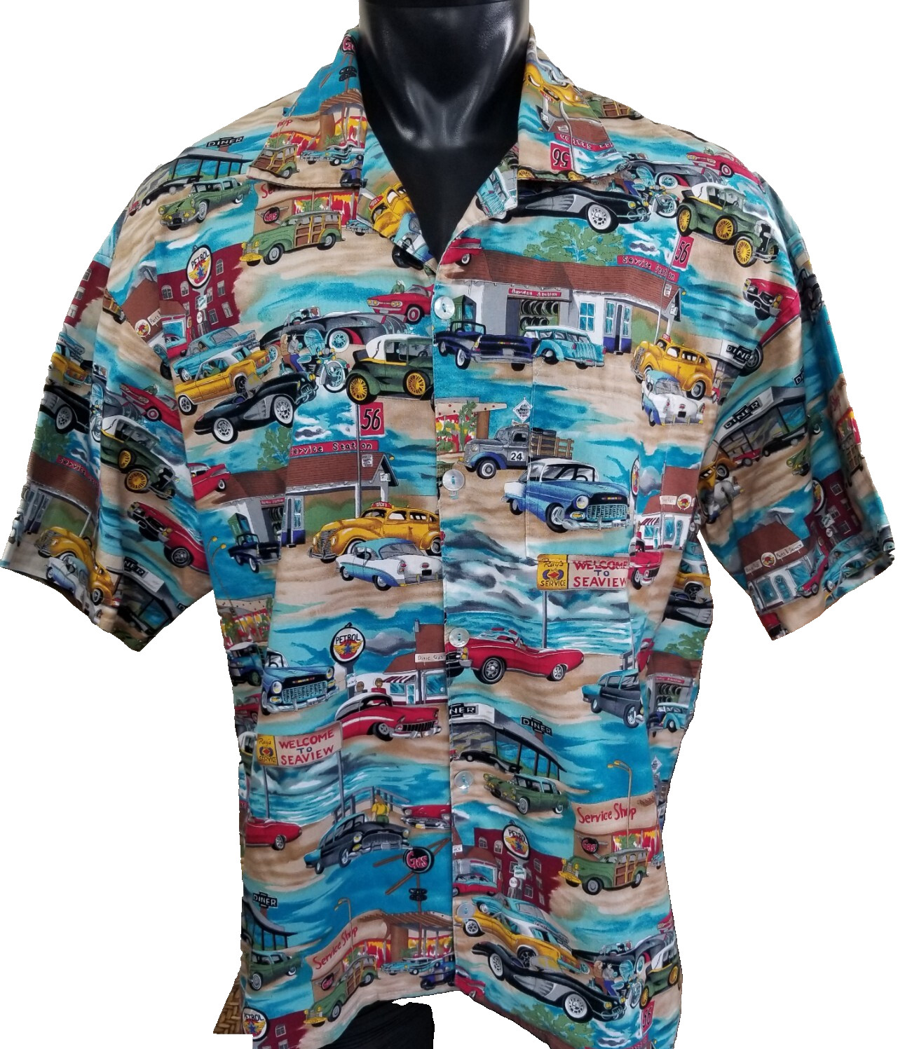 Matt Rider Laguna Beach CLASSIC Cars Beach Scenery Cotton S/S OVERSIZED Shirt
