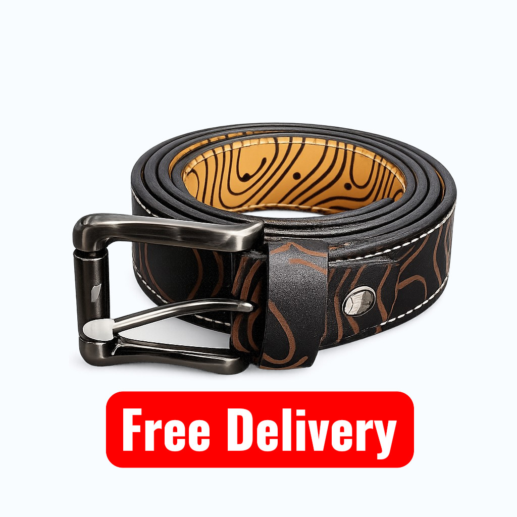 Men Genuine Cowhide Leather Belt 2 Pack Handmade Buckle Dress Jeans Black Yellow
