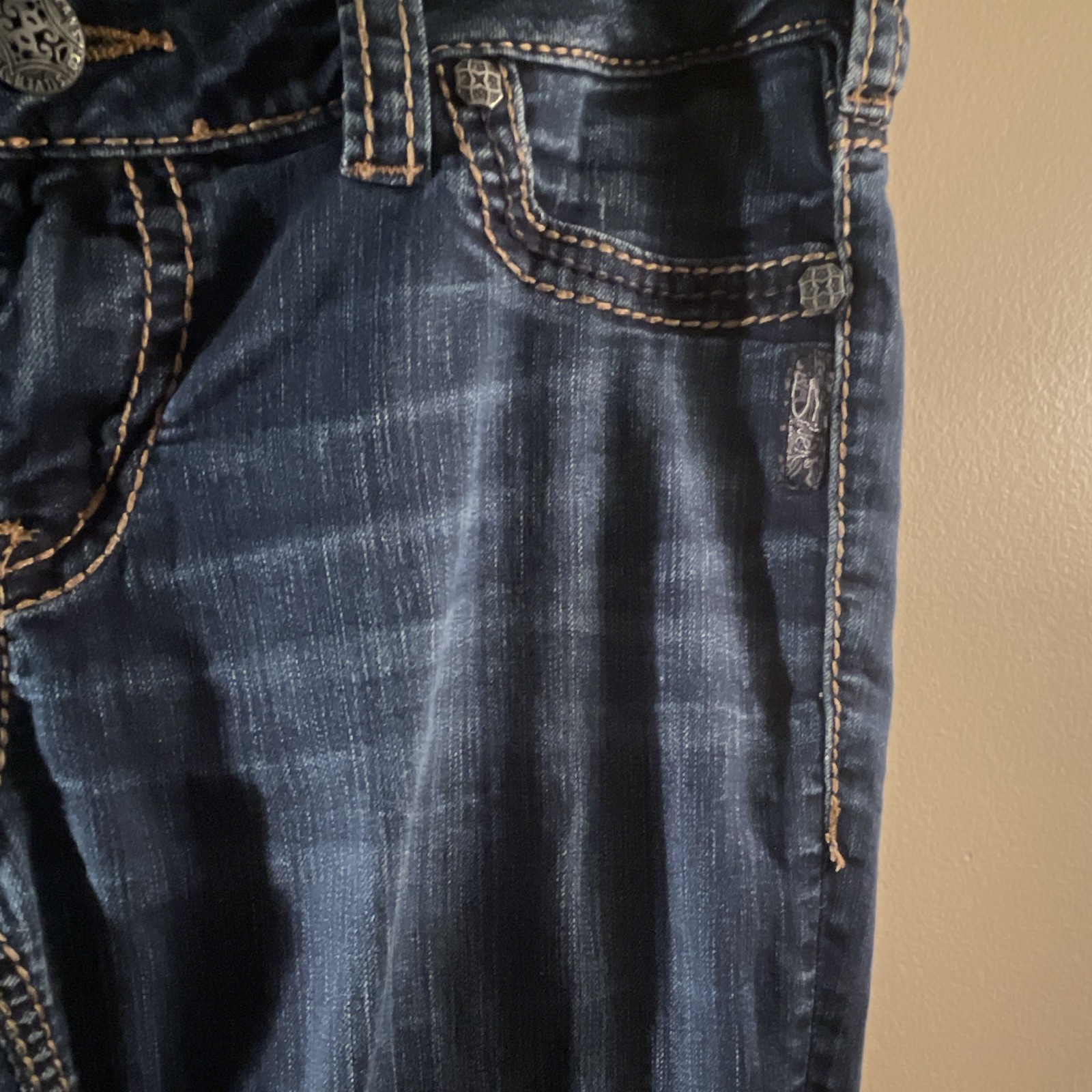 Silver Jeans Men’s Suki Mid Rise Super Skinny Dark Wash Blue Denim Jeans 31×31